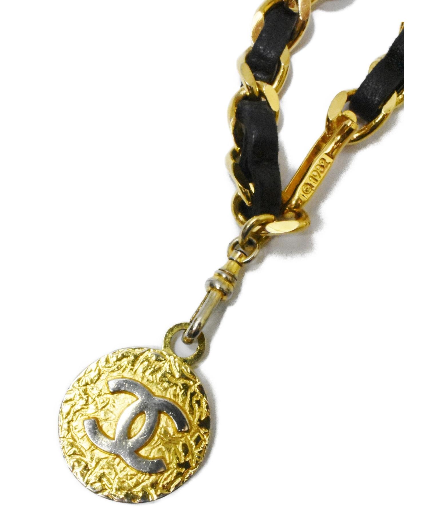 中古・古着通販】CHANEL (シャネル) チェーンベルト ゴールド×ブラック