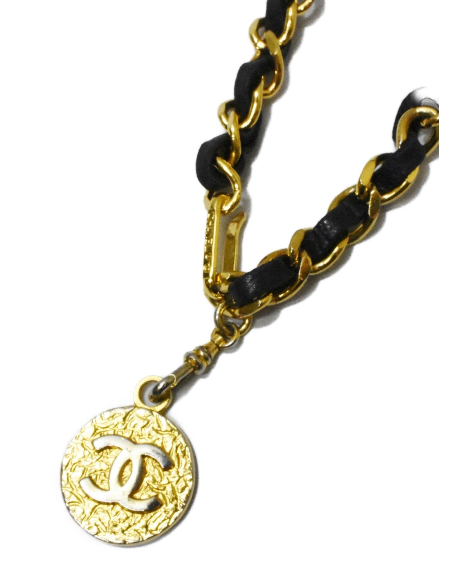 中古・古着通販】CHANEL (シャネル) チェーンベルト ゴールド×ブラック