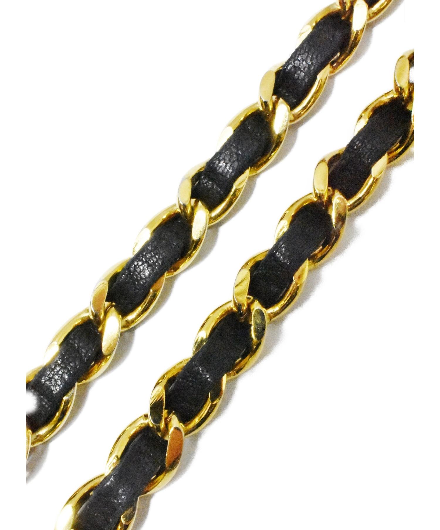 中古・古着通販】CHANEL (シャネル) チェーンベルト ゴールド×ブラック