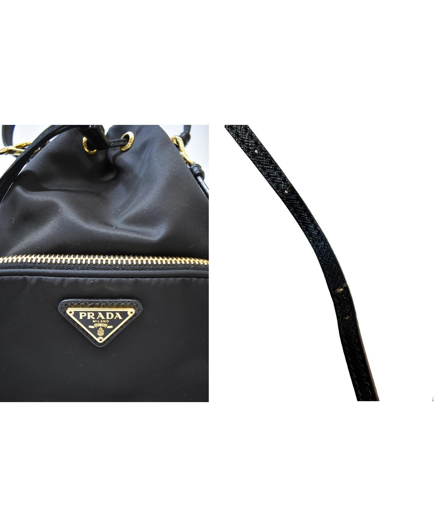 中古・古着通販】PRADA (プラダ) 巾着2WAYショルダーバッグ ブラック