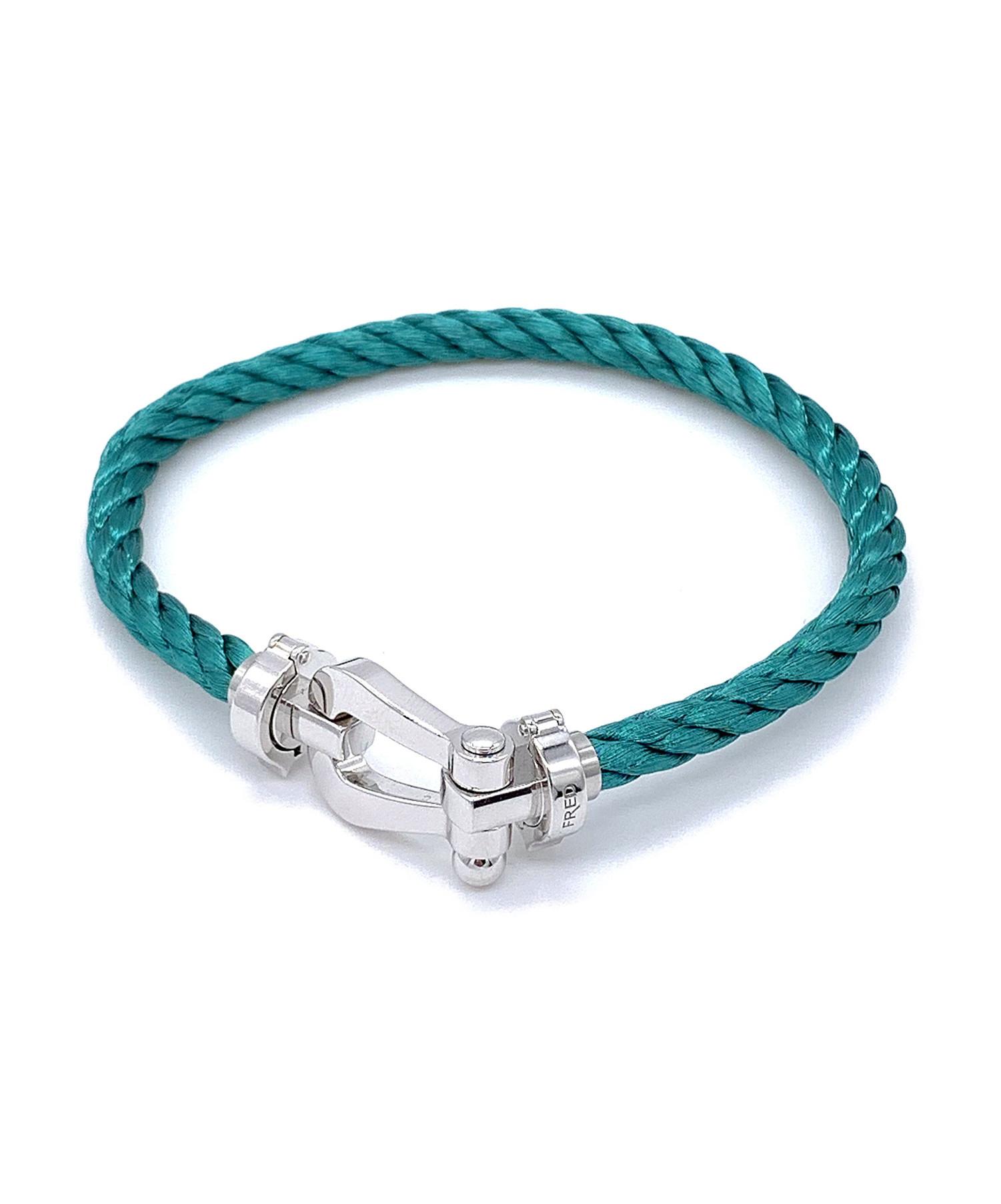 FRED フレッド フォース10 ターコイズ ブレスレット 中古・古着通販】FRED (フレッド) フォース10/ターコイズブルーロープ