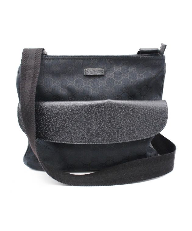 GUCCI グッチ GG キャンバス ワンショルダーバッグ 黒 中古・古着通販】GUCCI (グッチ) GGキャンバス/ショルダーバッグ