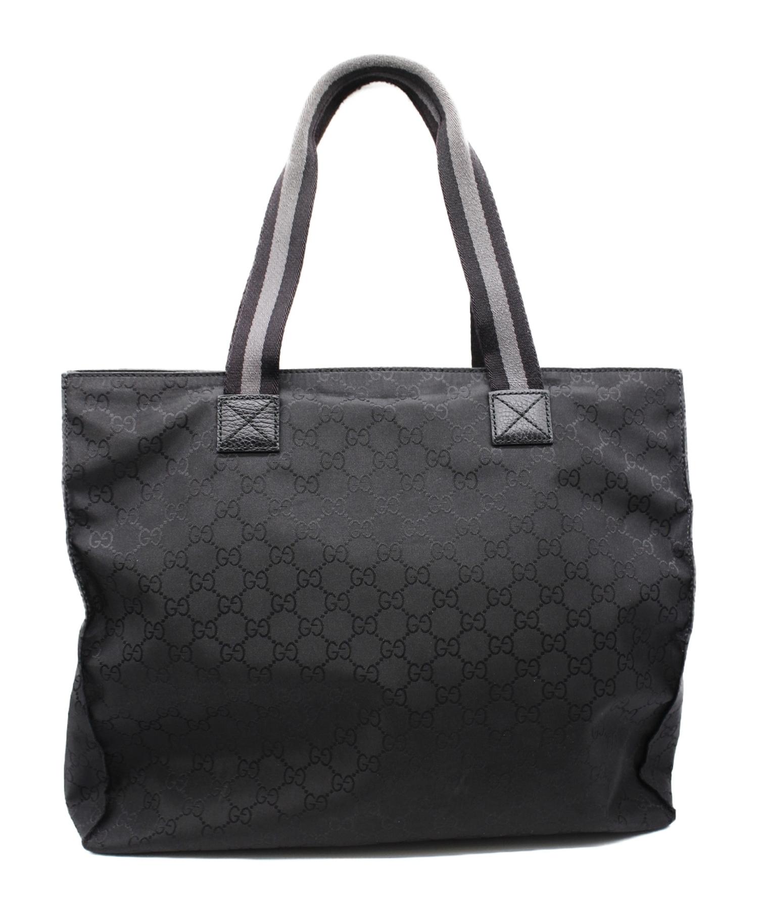 中古・古着通販】GUCCI (グッチ) GGナイロン/トートバッグ ブラック GG