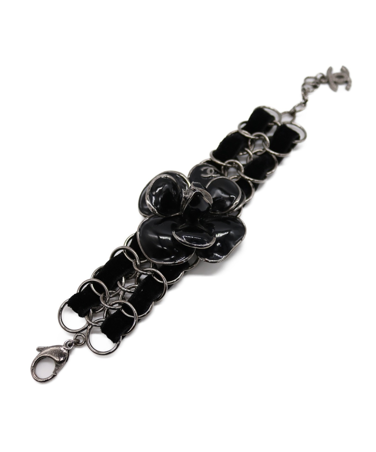 中古・古着通販】CHANEL (シャネル) カメリアブレスレット ブラック 