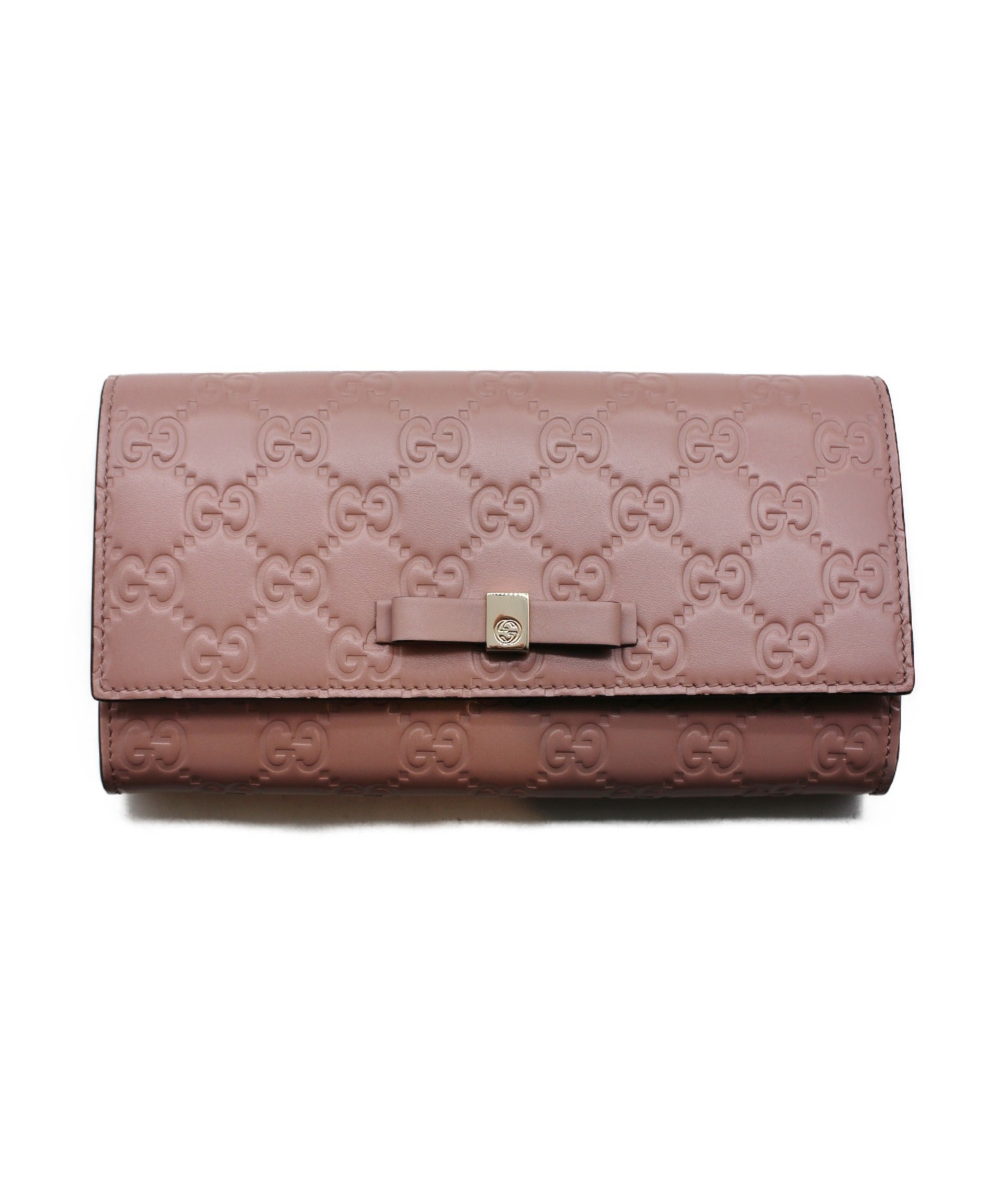 中古・古着通販】GUCCI (グッチ) グッチシマ/リボンモチーフ長財布 