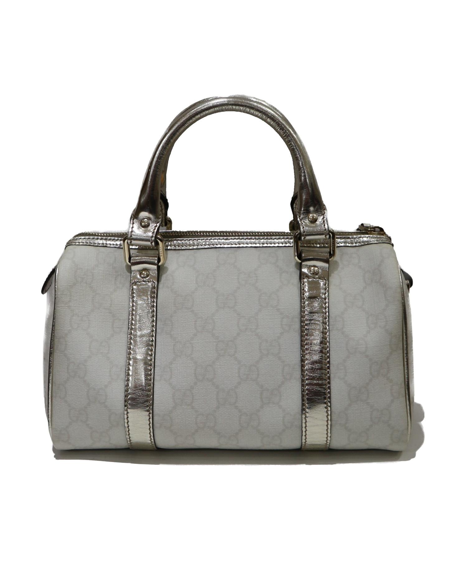 中古・古着通販】GUCCI (グッチ) ミニボストンバッグ ホワイト GG 