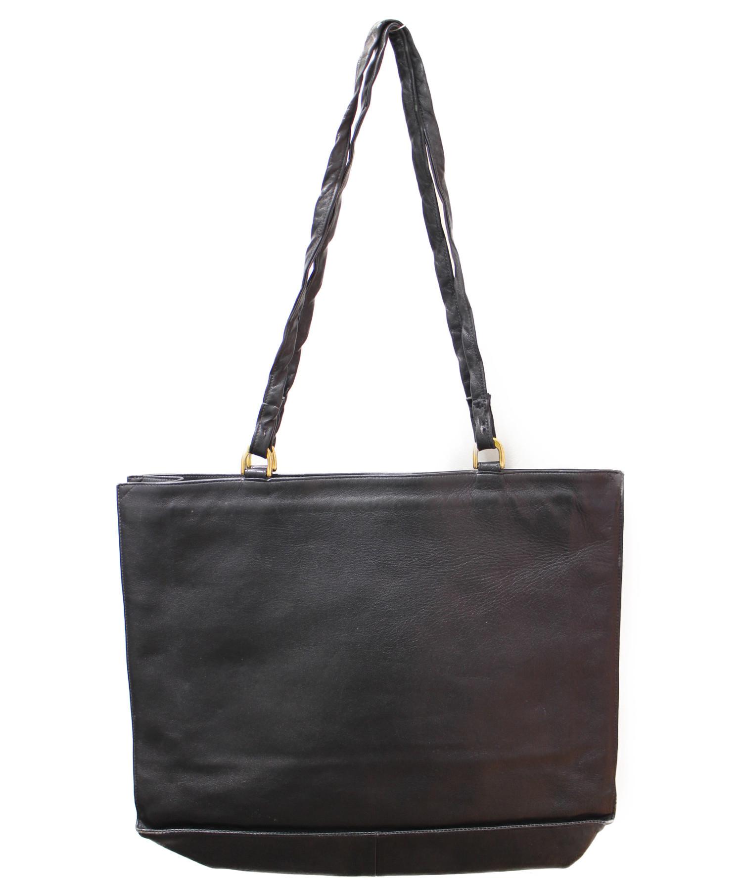 中古・古着通販】CHANEL (シャネル) トートバッグ ブラック レザー 
