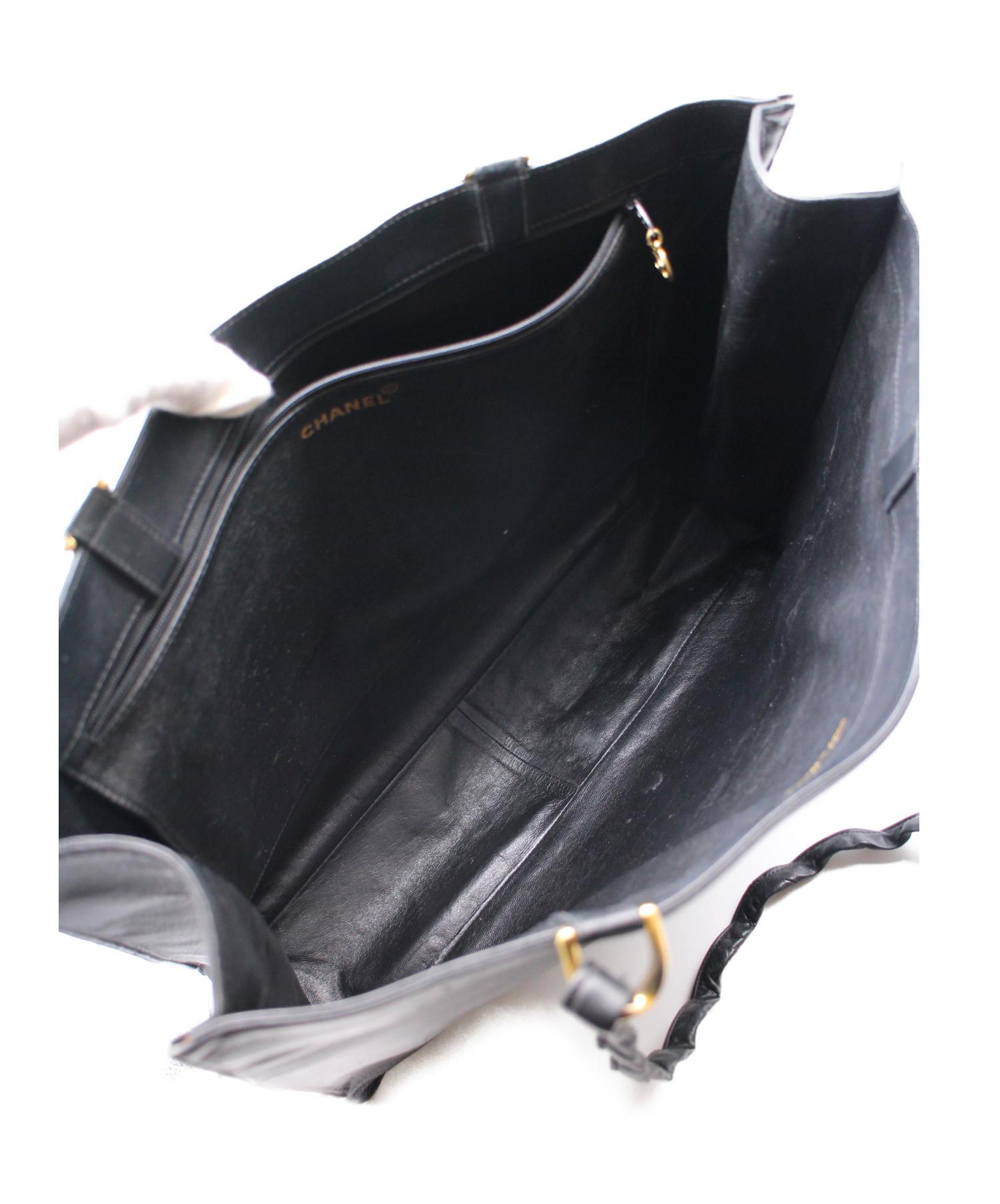 中古・古着通販】CHANEL (シャネル) トートバッグ ブラック レザー