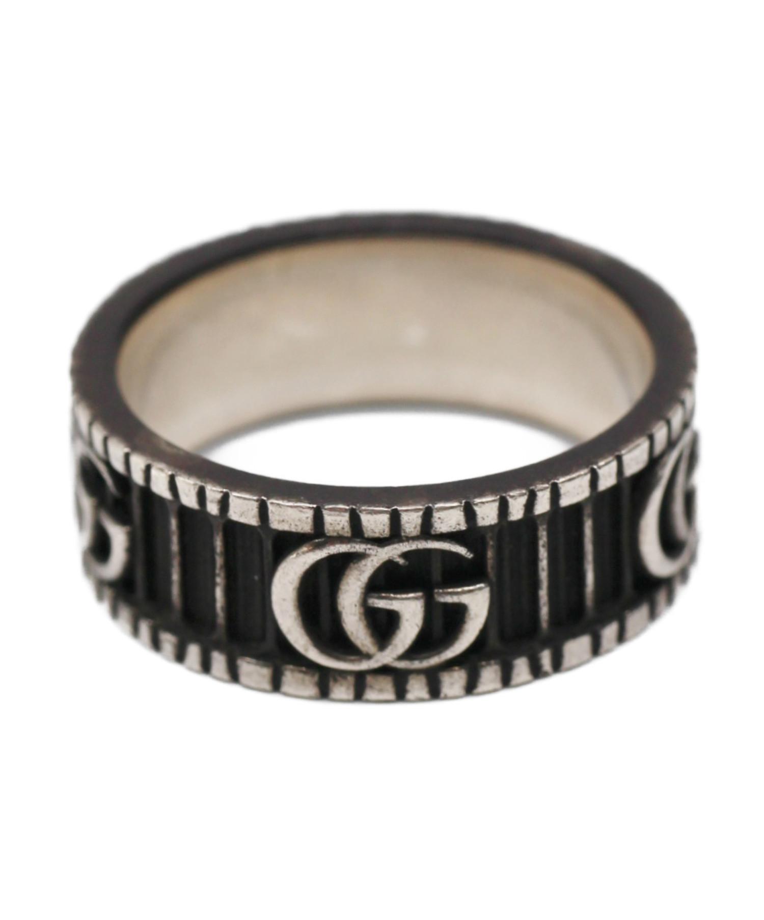 グッチ シルバーリング GG マーモント ダブルG SV925 17号 中古・古着通販】GUCCI (グッチ) GGマーモント/リング シルバー サイズ