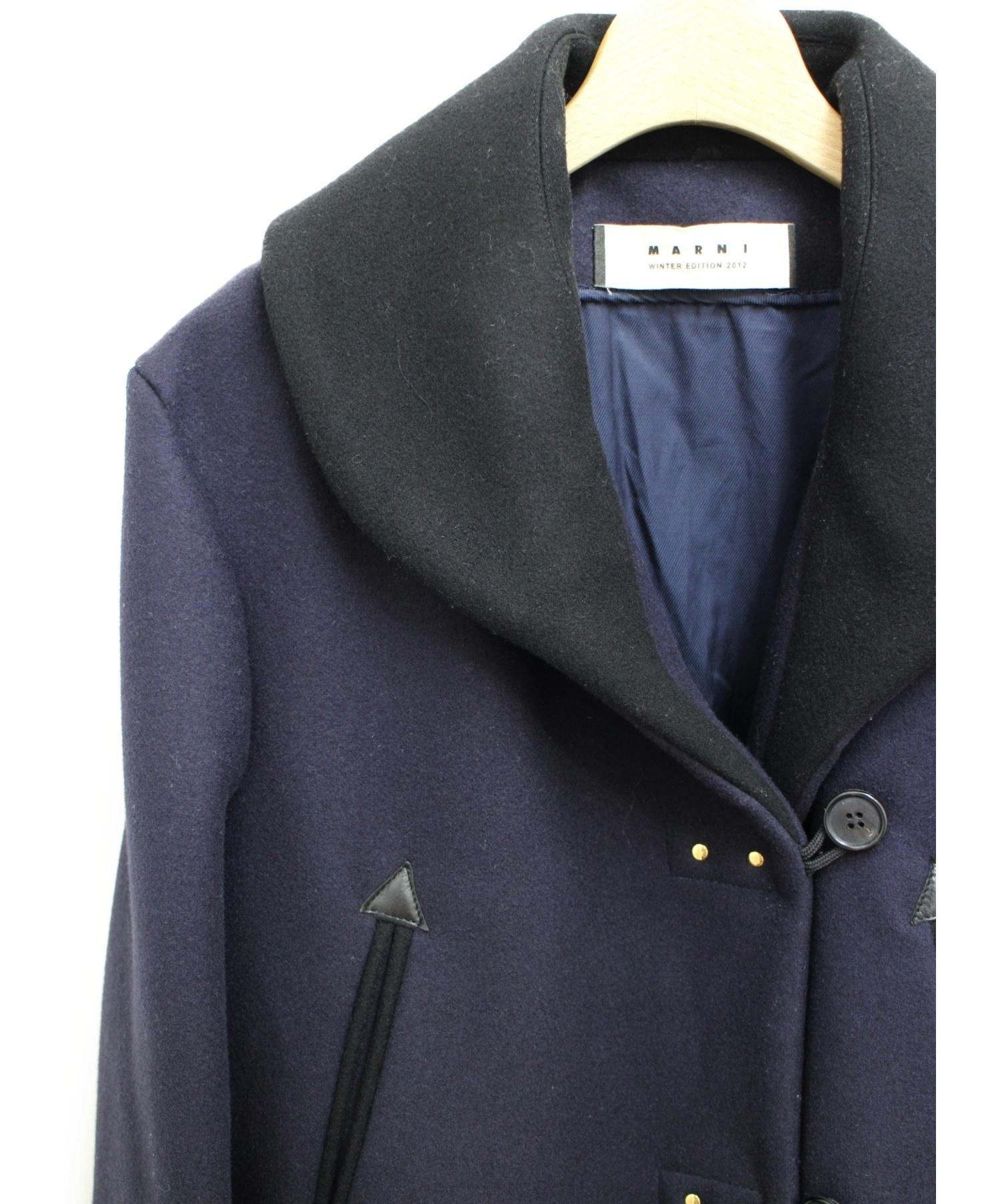 中古・古着通販】MARNI (マルニ) メルトンハーフコート パープル 