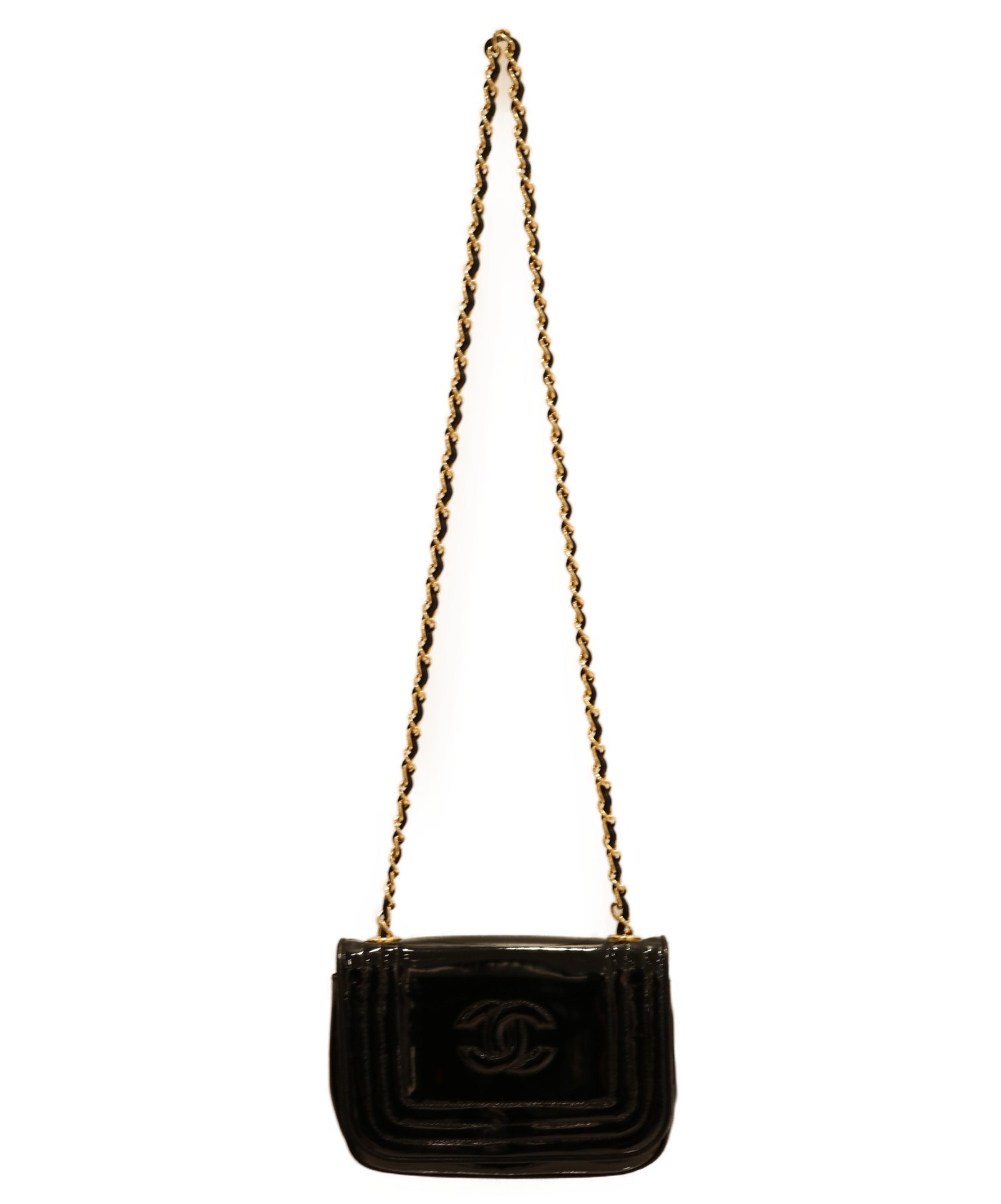 中古・古着通販】CHANEL (シャネル) エナメルチェーンショルダーバッグ 