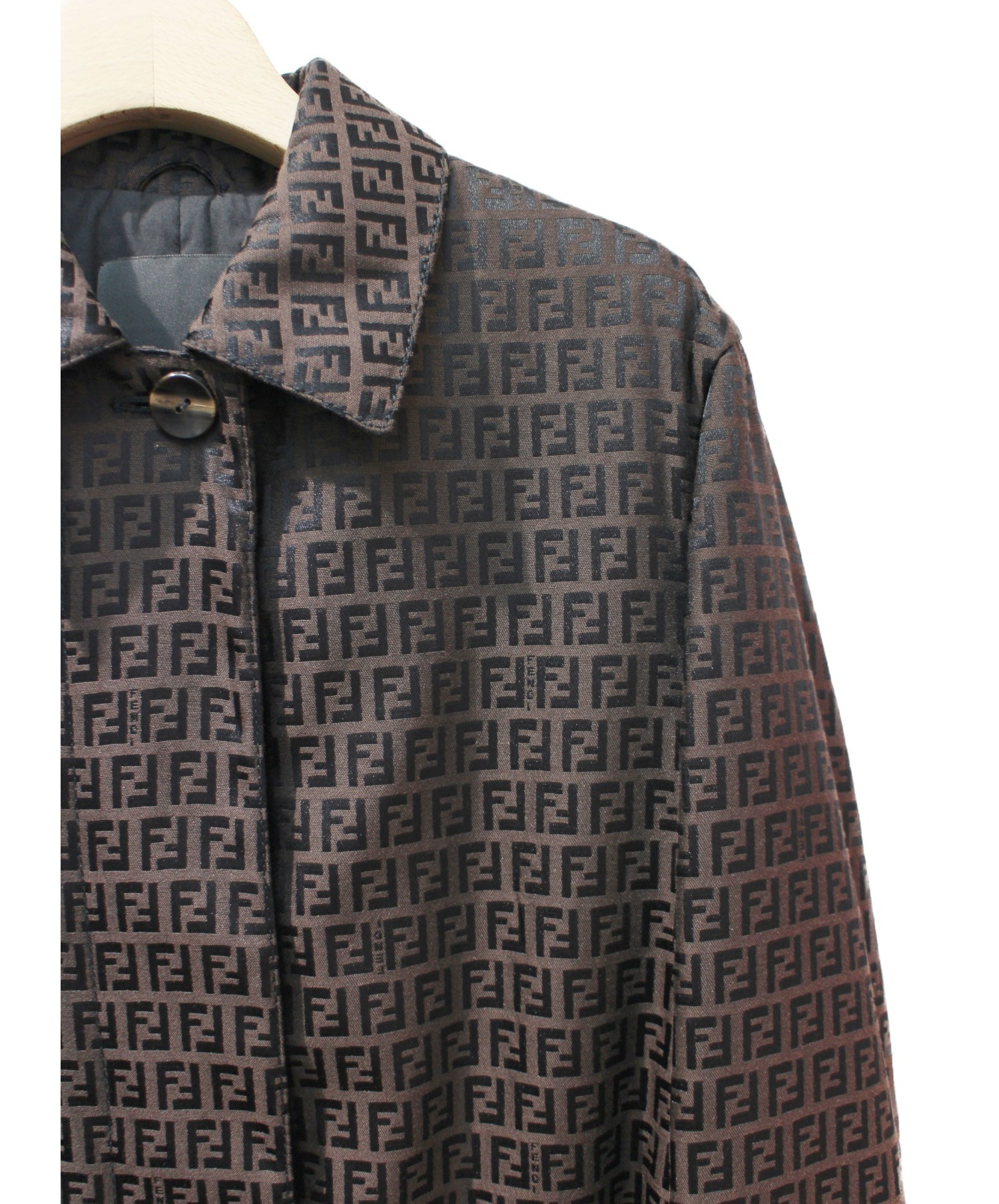 中古・古着通販】FENDI (フェンディ) ズッカ柄/比翼コート ブラウン