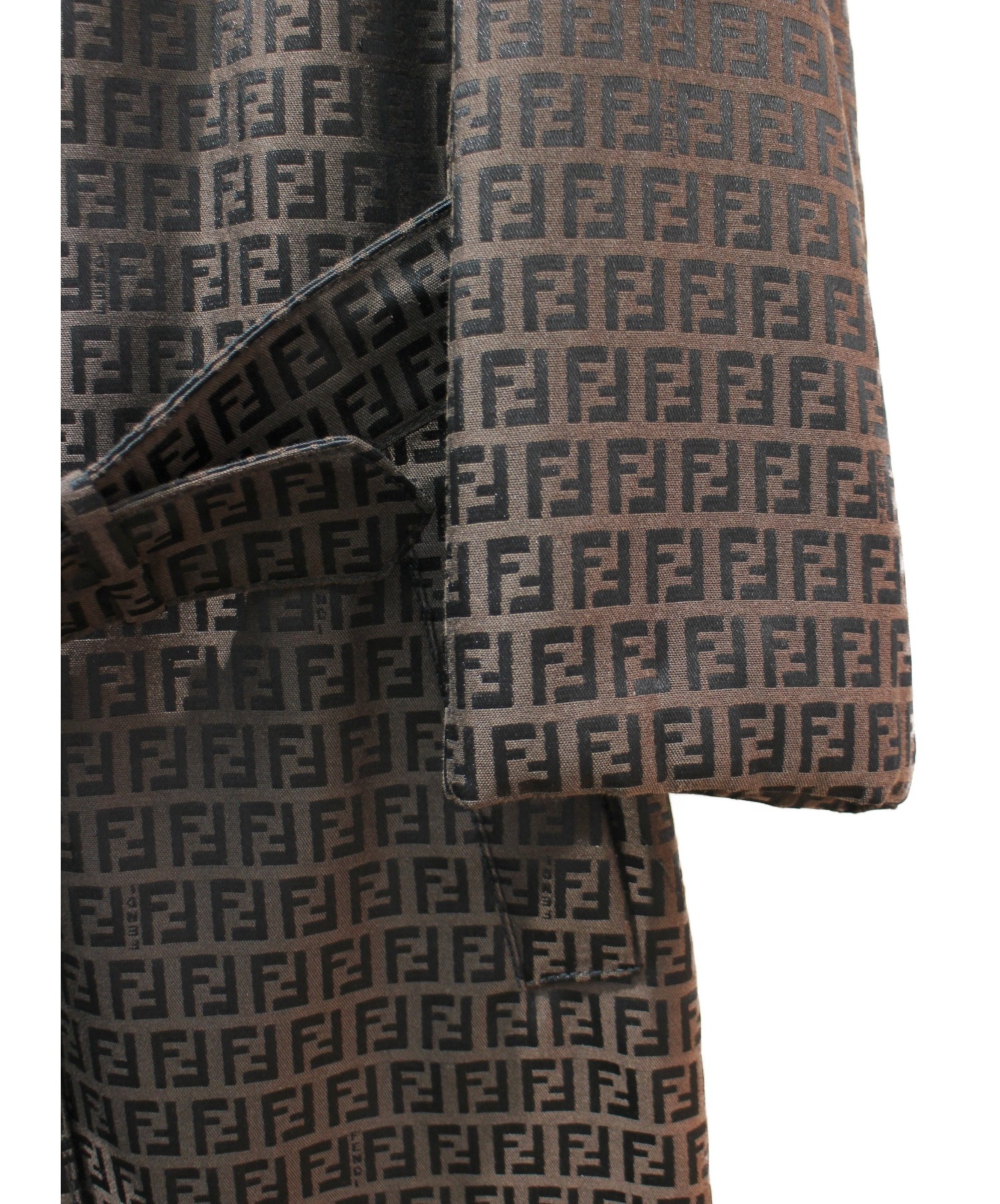 中古・古着通販】FENDI (フェンディ) ズッカ柄/比翼コート ブラウン 
