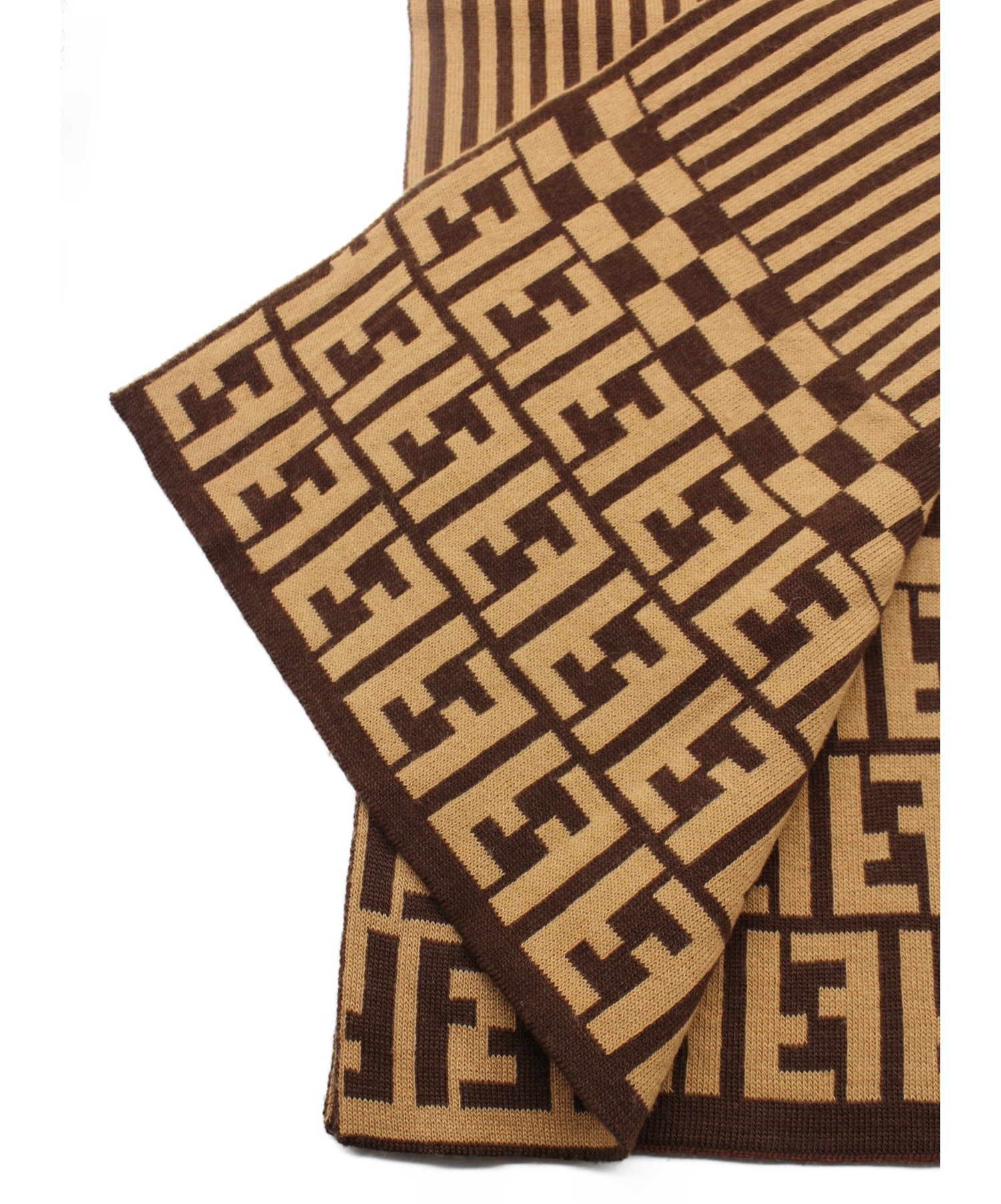 中古・古着通販】FENDI (フェンディ) ストライプマフラー/ズッカ柄