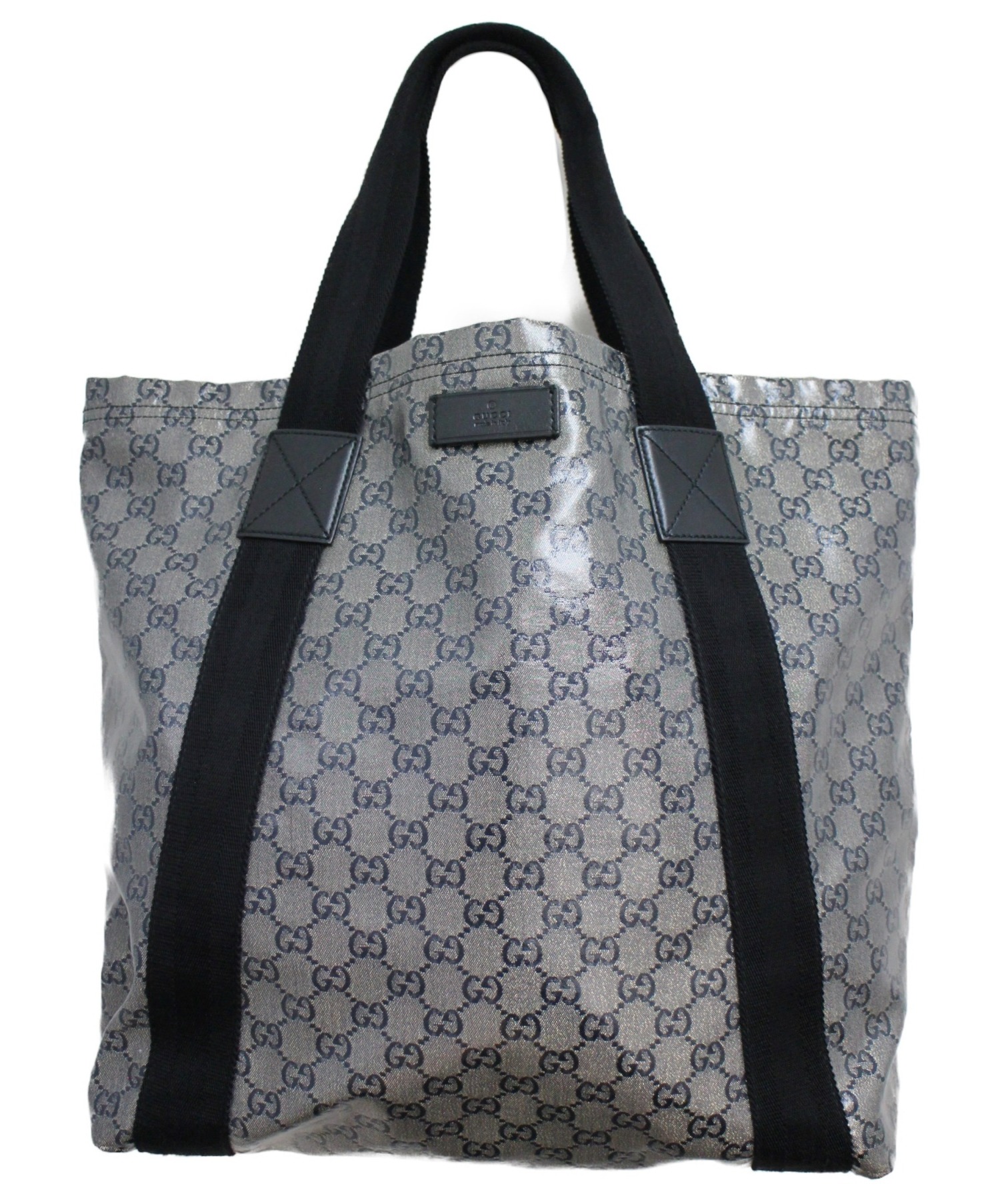 中古・古着通販】GUCCI (グッチ) GGクリスタルトートバッグ ブラック 