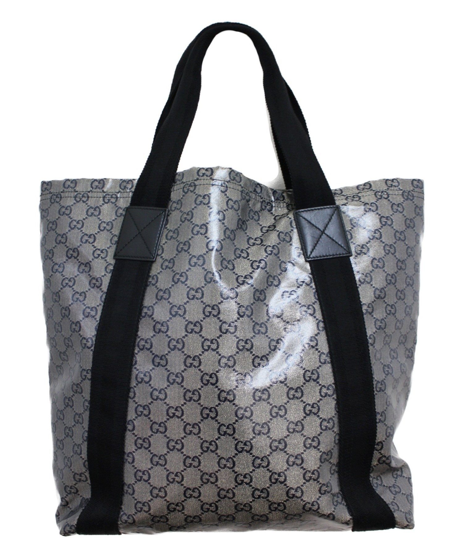 中古・古着通販】GUCCI (グッチ) GGクリスタルトートバッグ ブラック 