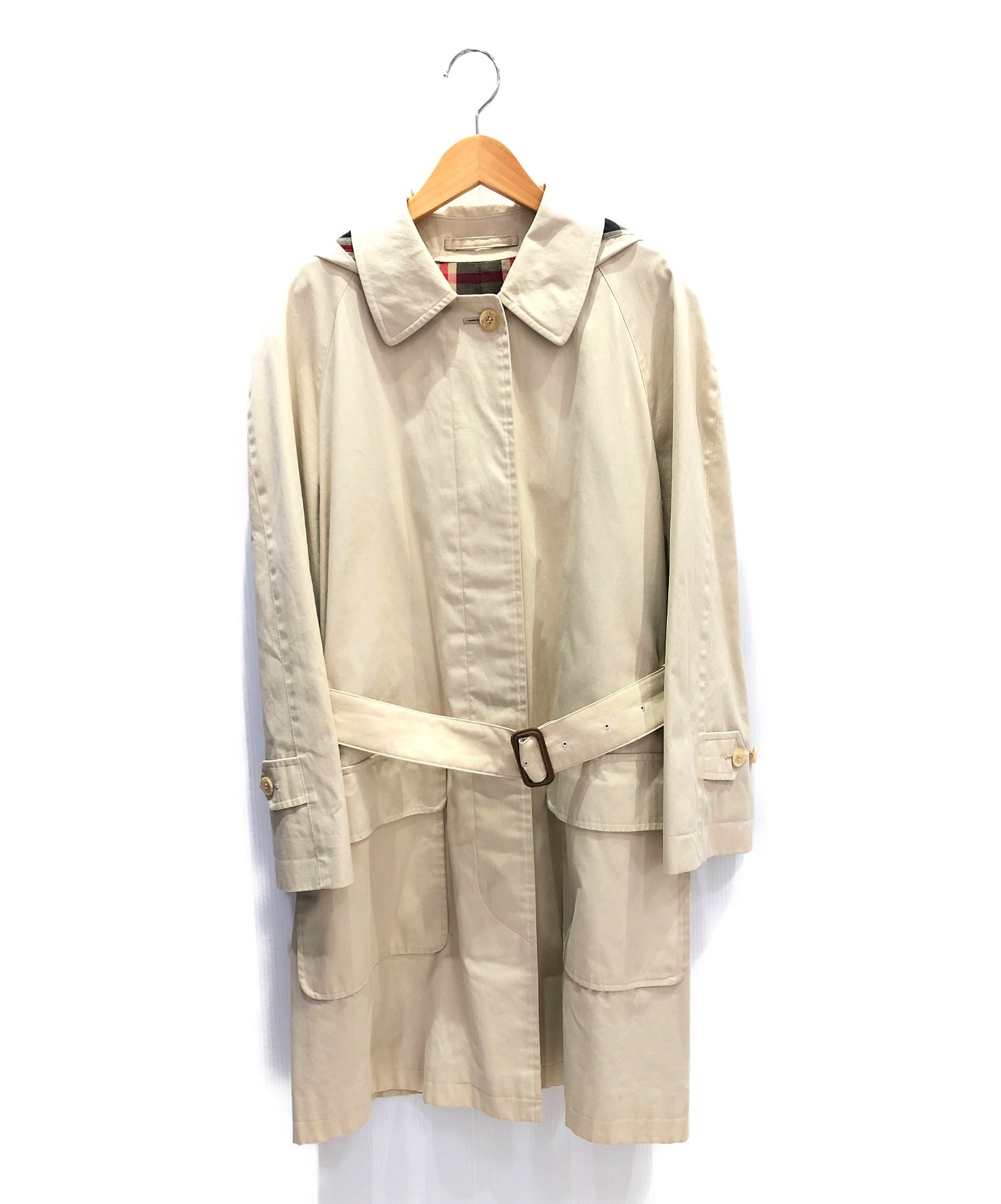 中古・古着通販】BURBERRY (バーバリーズ) フーデッドコート ベージュ