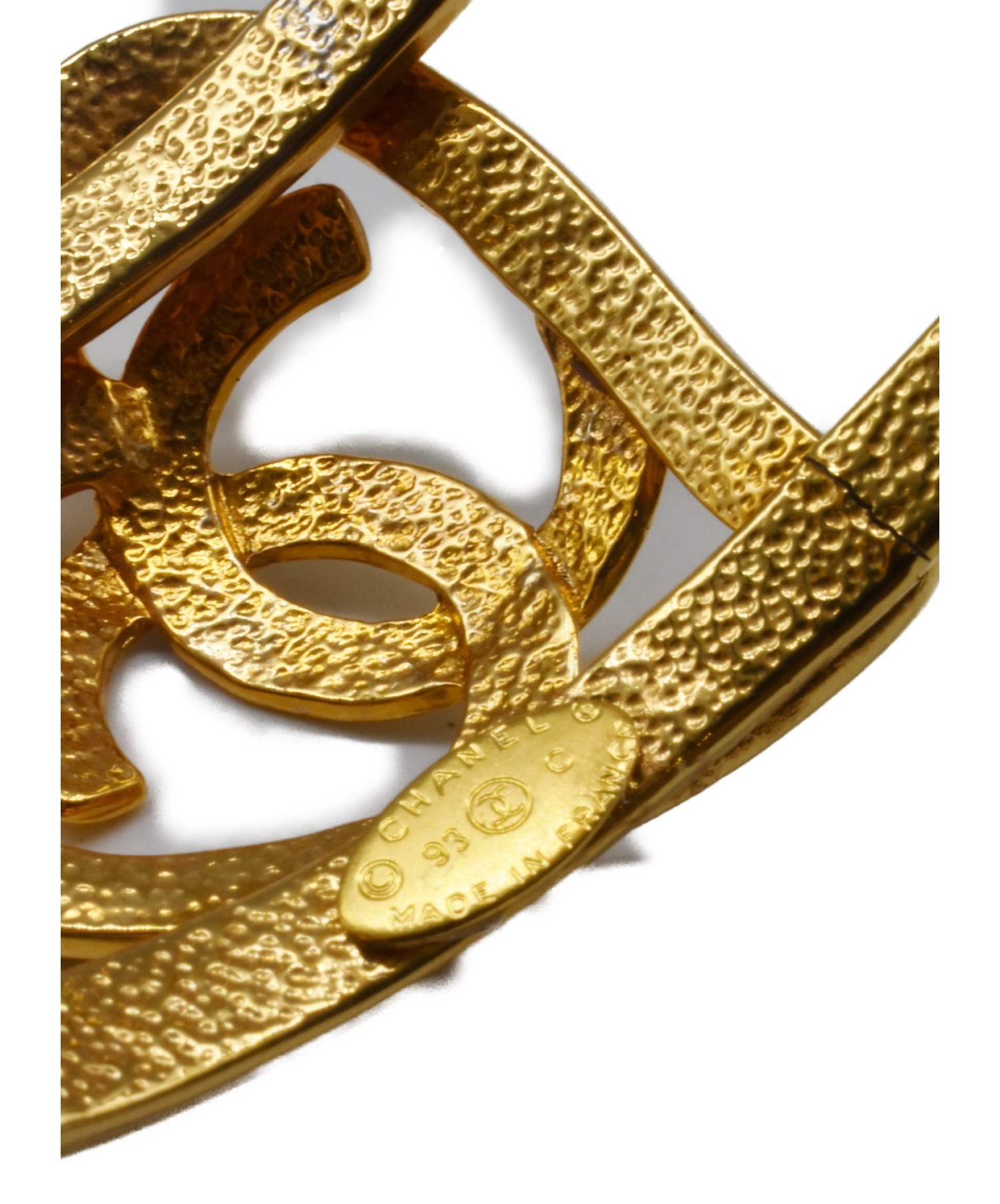 中古・古着通販】CHANEL (シャネル) ハートモチーフバングル ゴールド