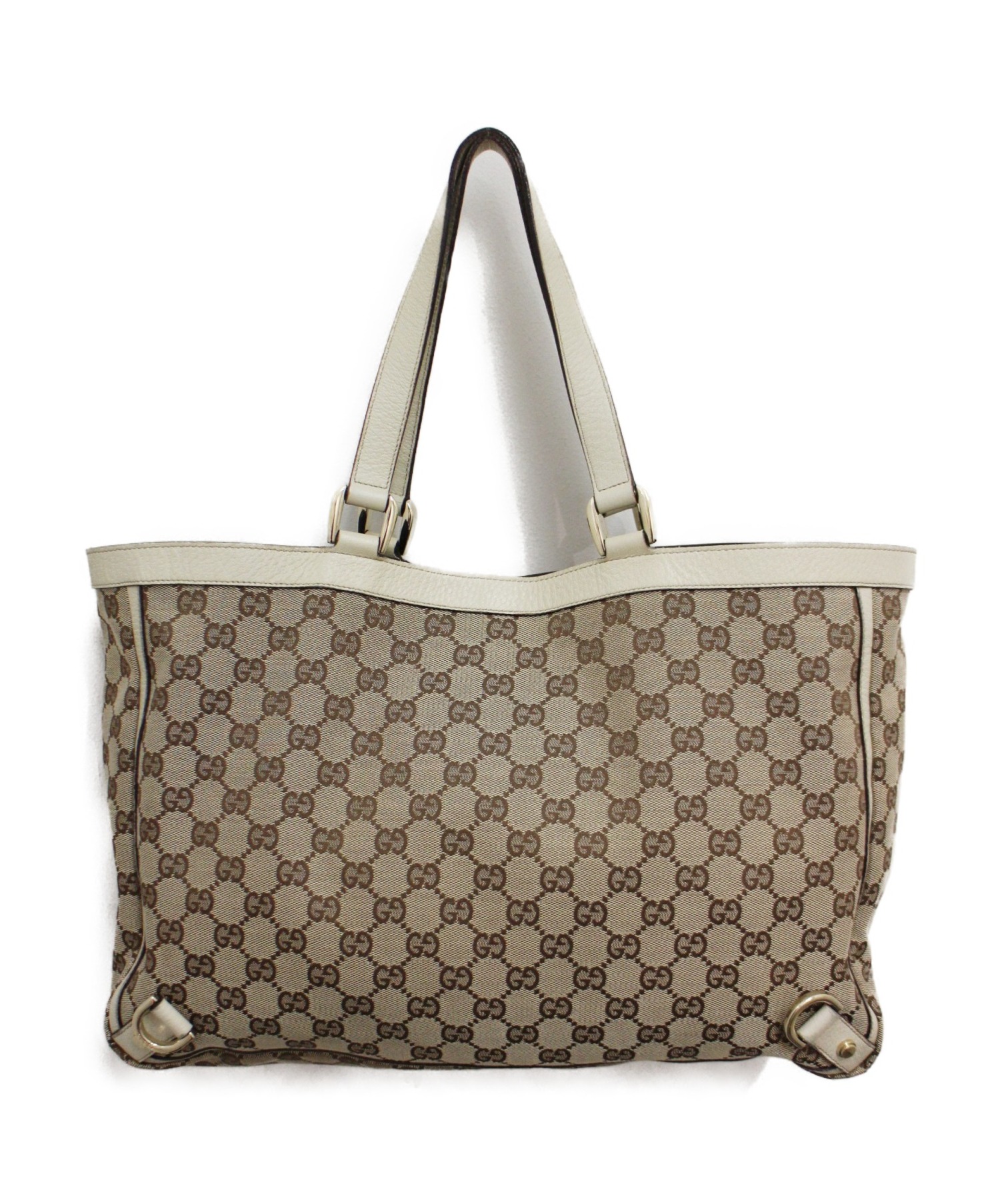 【中古】GUCCI GGキャンバス トートバッグ 中古・古着通販】GUCCI (グッチ) GGキャンバス×レザー トートバッグ