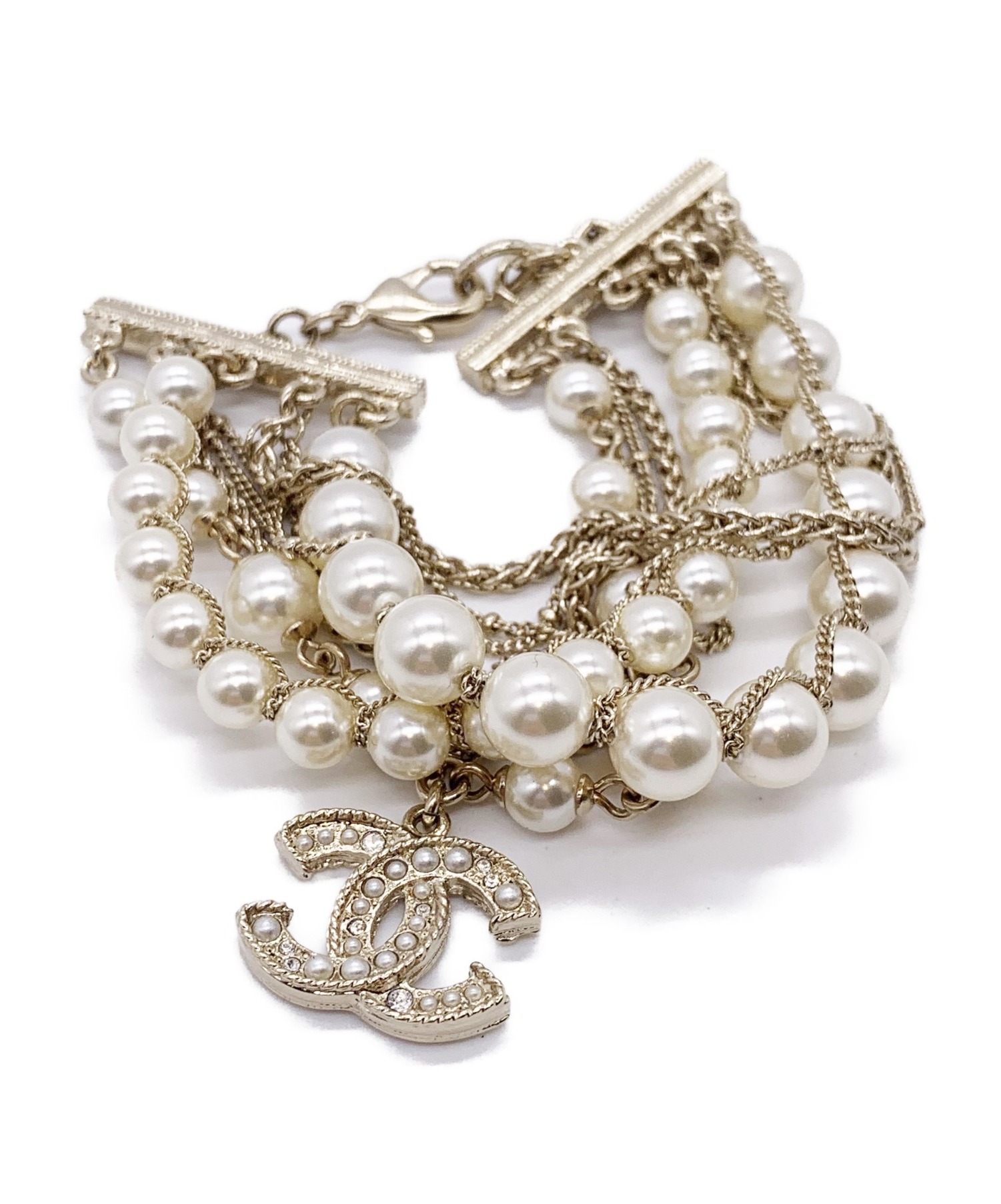 シャネル　パールブレスレット 中古・古着通販】CHANEL (シャネル) ブレスレット パール×ブルー