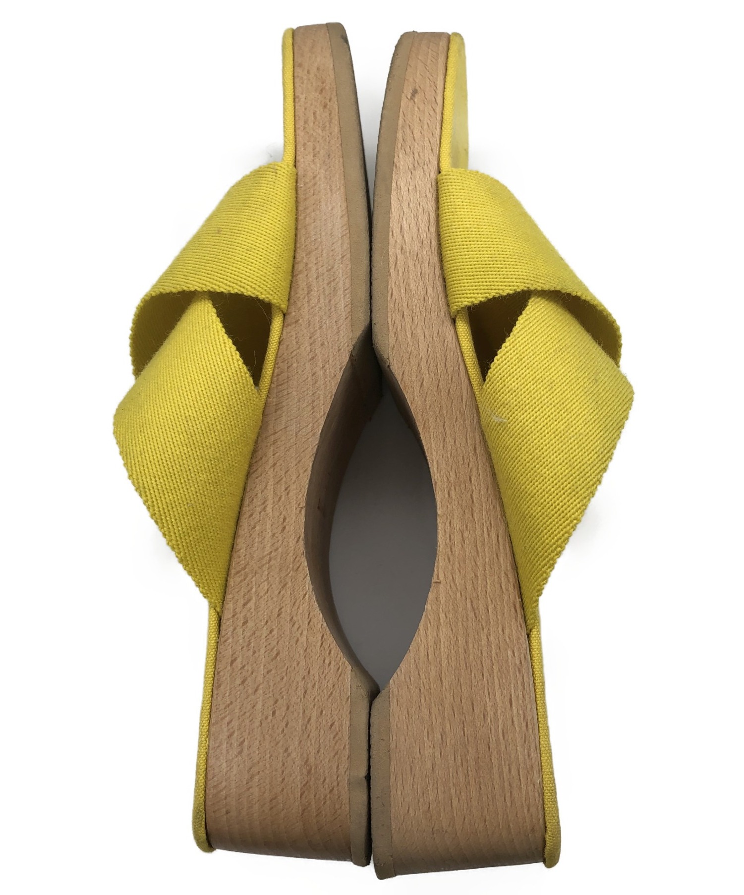 中古・古着通販】HERMES (エルメス) クロスサンダル イエロー サイズ