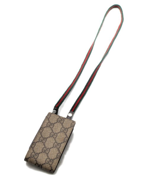 【極美品】GUCCI グッチ ミニ ネックポーチ シェリーライン 125848 中古・古着通販】GUCCI (グッチ) ネックポーチ ベージュ サイズ:- GG