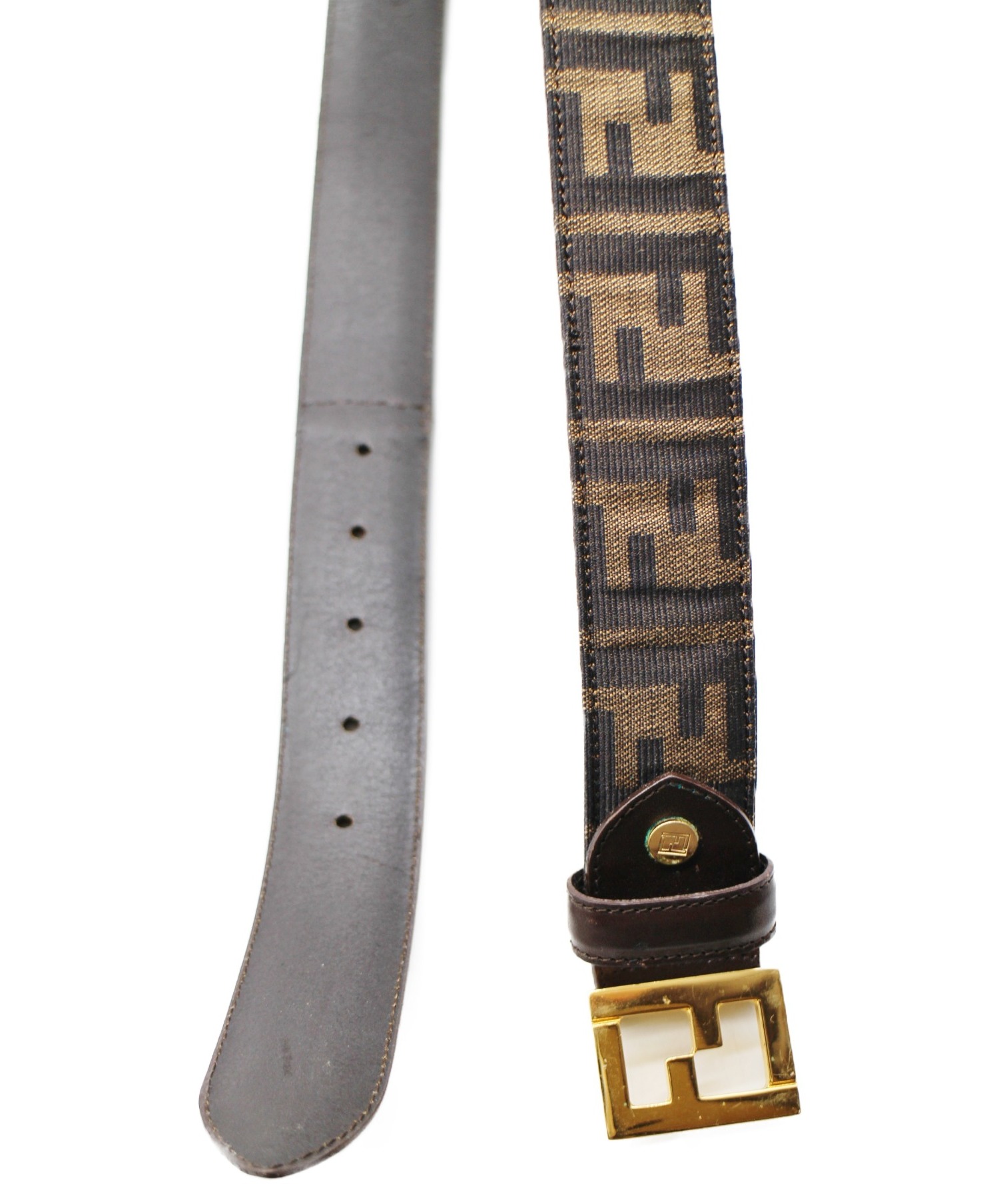 中古・古着通販】FENDI (フェンディ) ズッカ柄ベルト ブラウン サイズ 