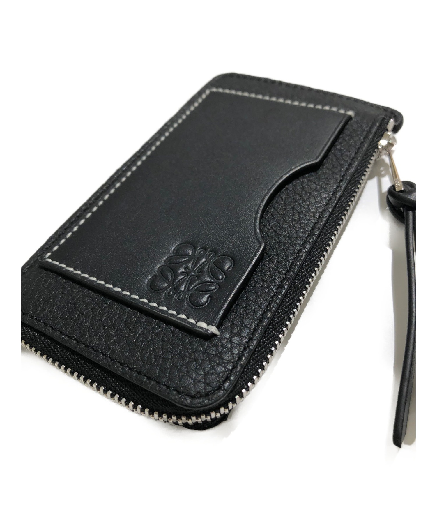 中古・古着通販】LOEWE (ロエベ) ハーフジップコインケース ブラック 