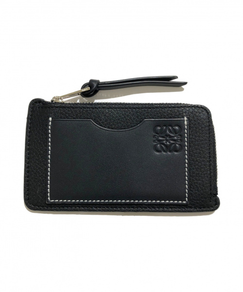 中古・古着通販】LOEWE (ロエベ) ハーフジップコインケース ブラック 
