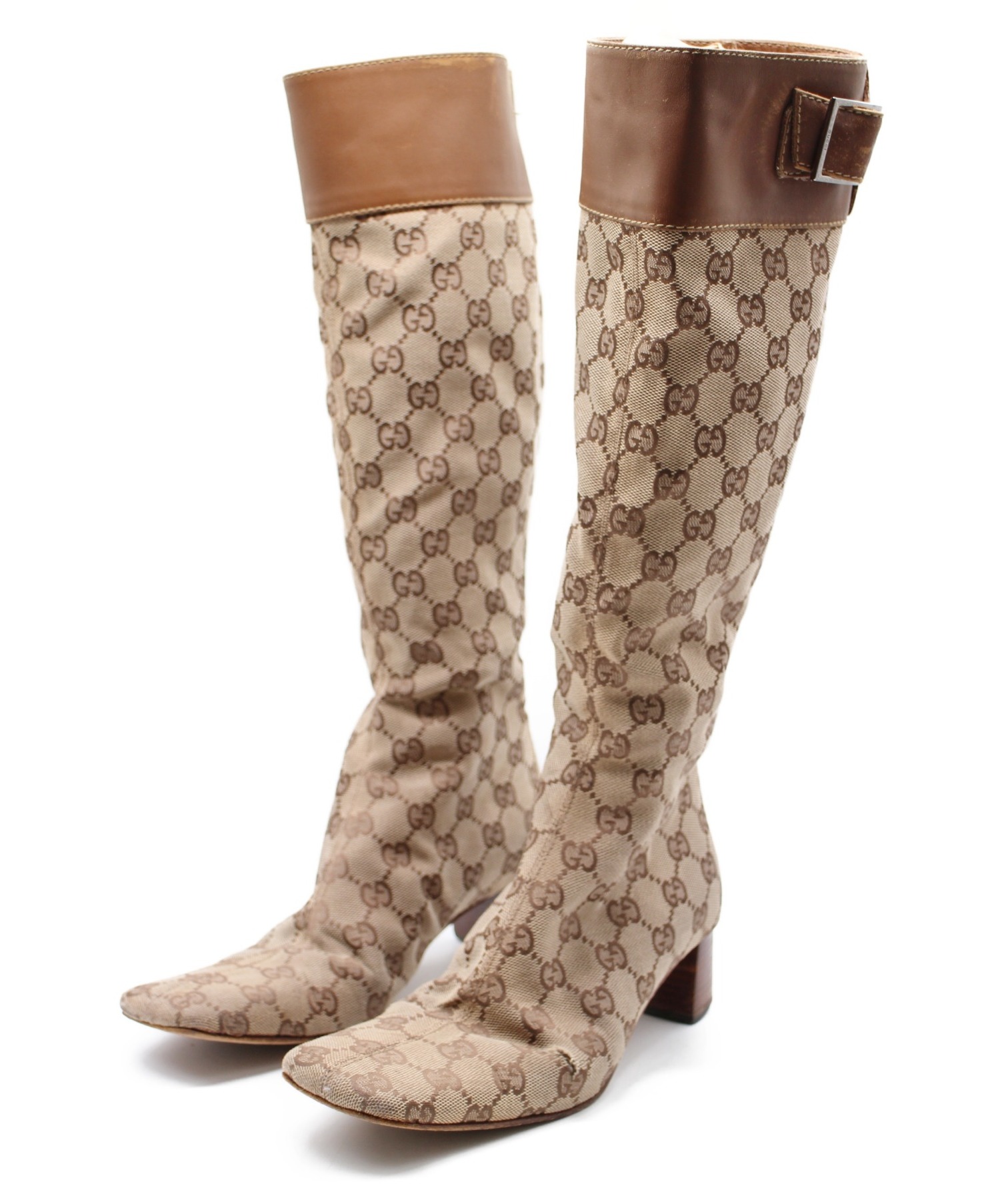 GUCCI グッチ インターロッキング　ロングブーツ 36 1/2C ブラウン 楽天市場】【グッチ】Gucci インターロッキング ロング ブーツ 296094