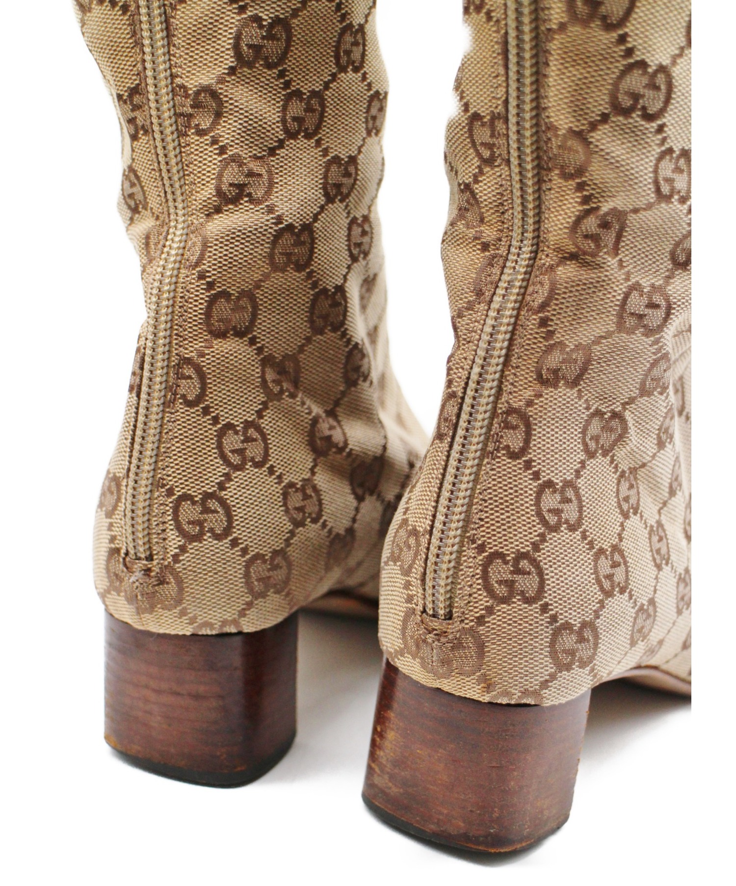 中古・古着通販】GUCCI (グッチ) GGロングブーツ ブラウン サイズ:35 1