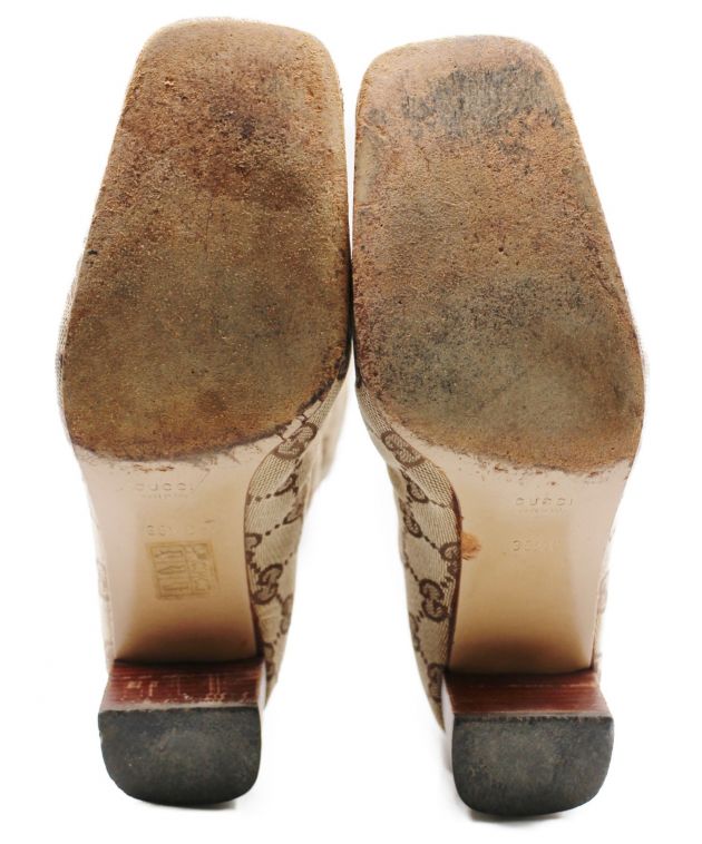 中古・古着通販】GUCCI (グッチ) GGロングブーツ ブラウン サイズ:35 1