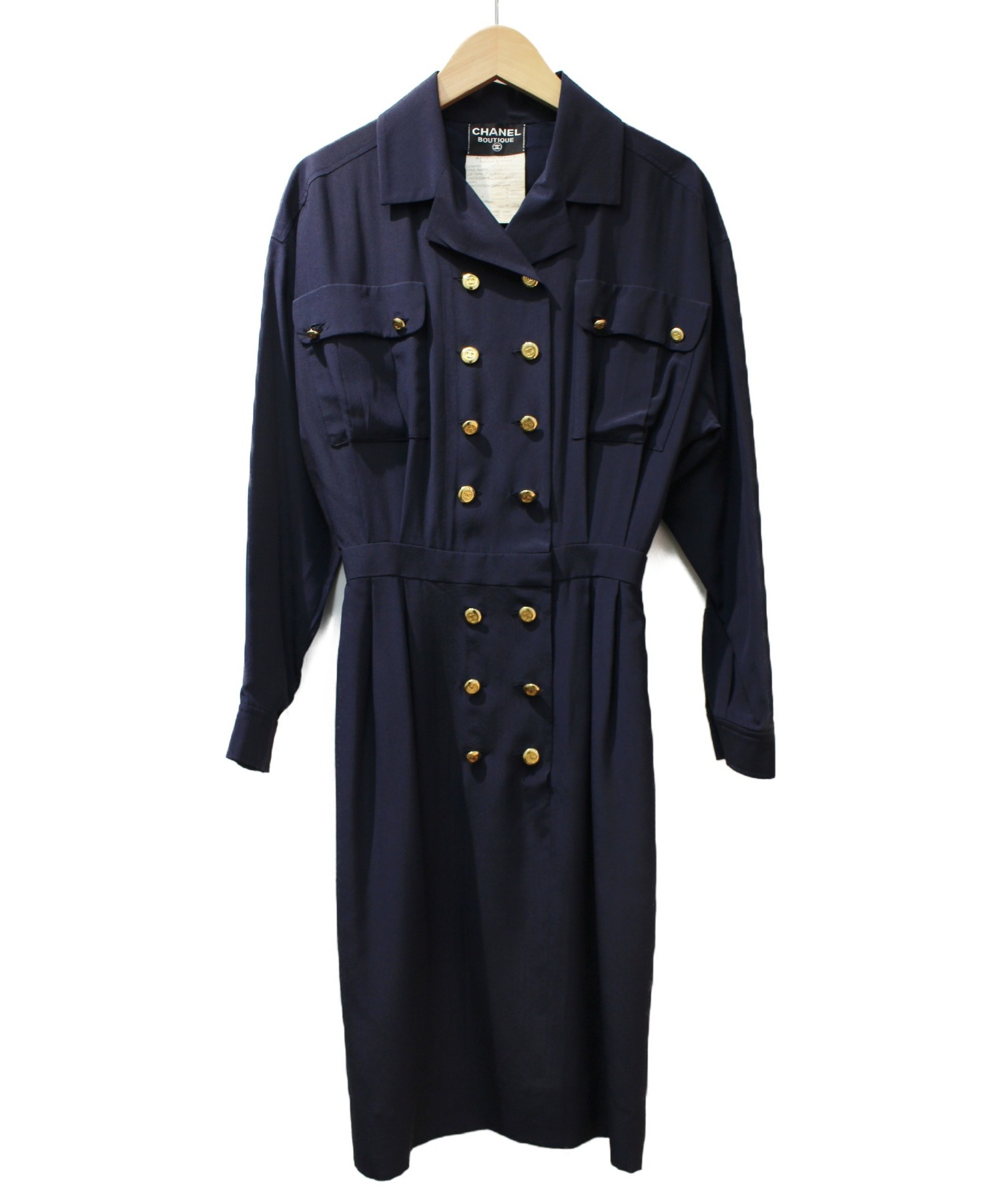 中古・古着通販】CHANEL (シャネル) ココマークボタンワンピース 