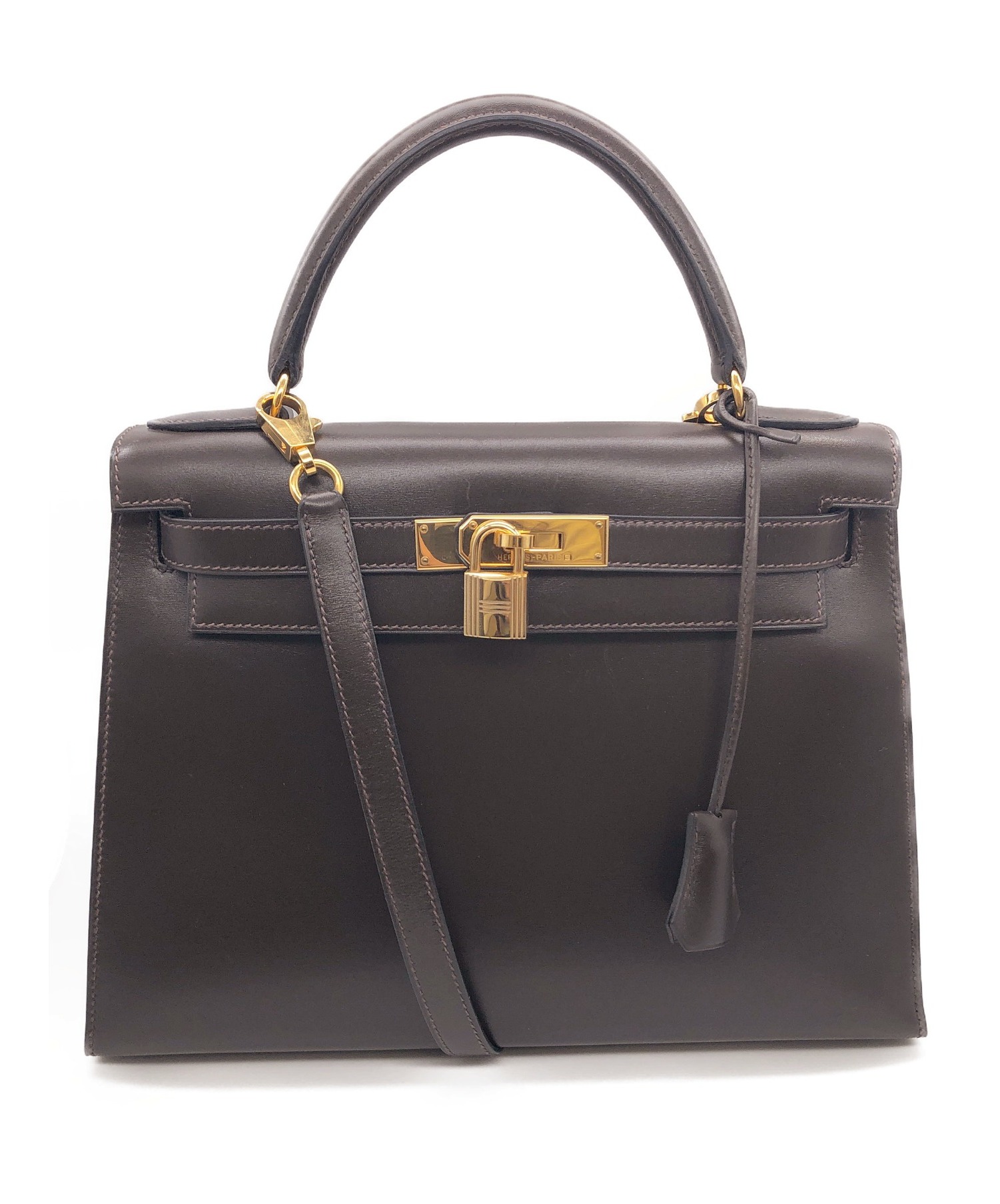 中古・古着通販】HERMES (エルメス) ケリーバッグ28 ブラウン サイズ 