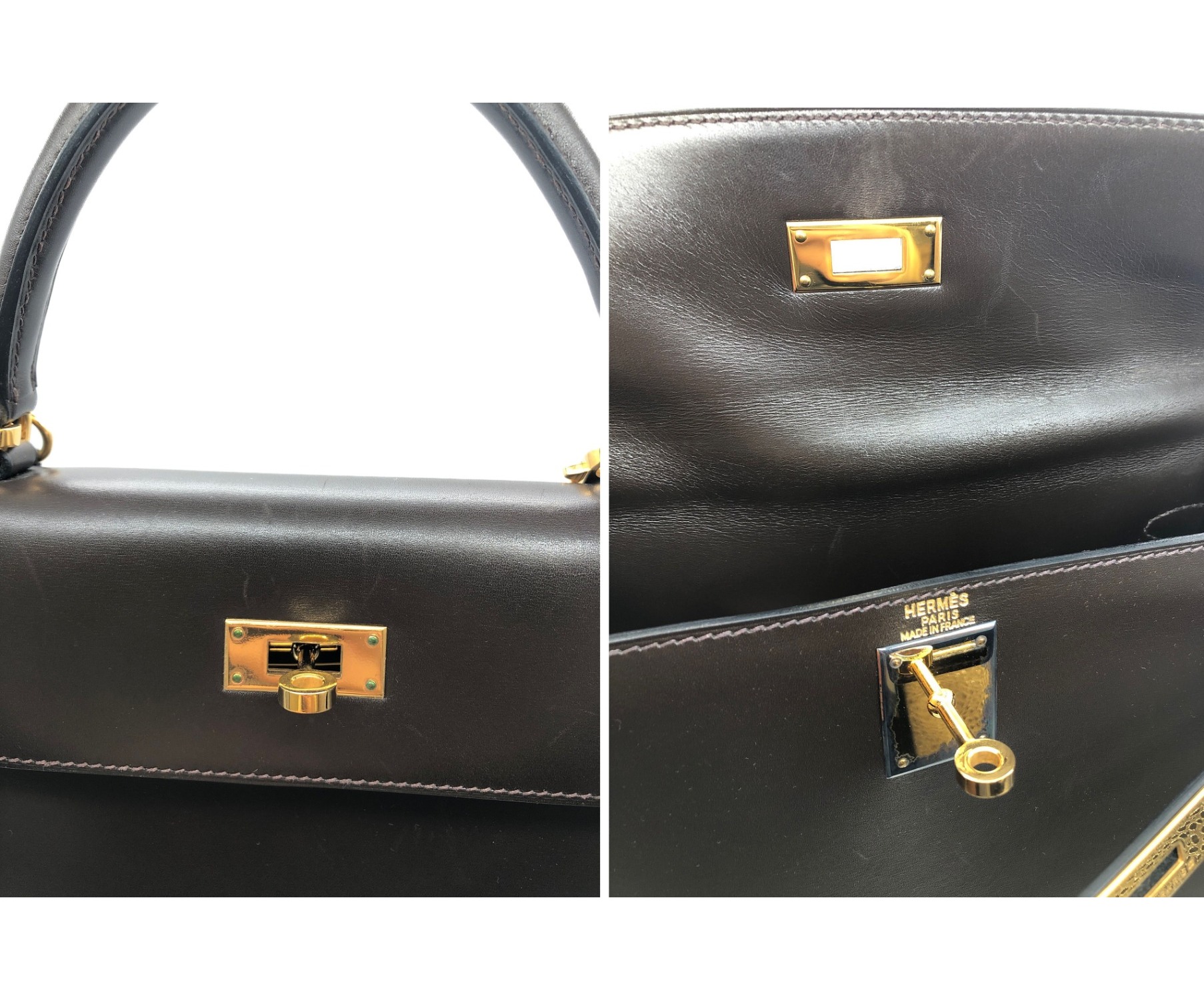 中古・古着通販】HERMES (エルメス) ケリーバッグ28 ブラウン サイズ 