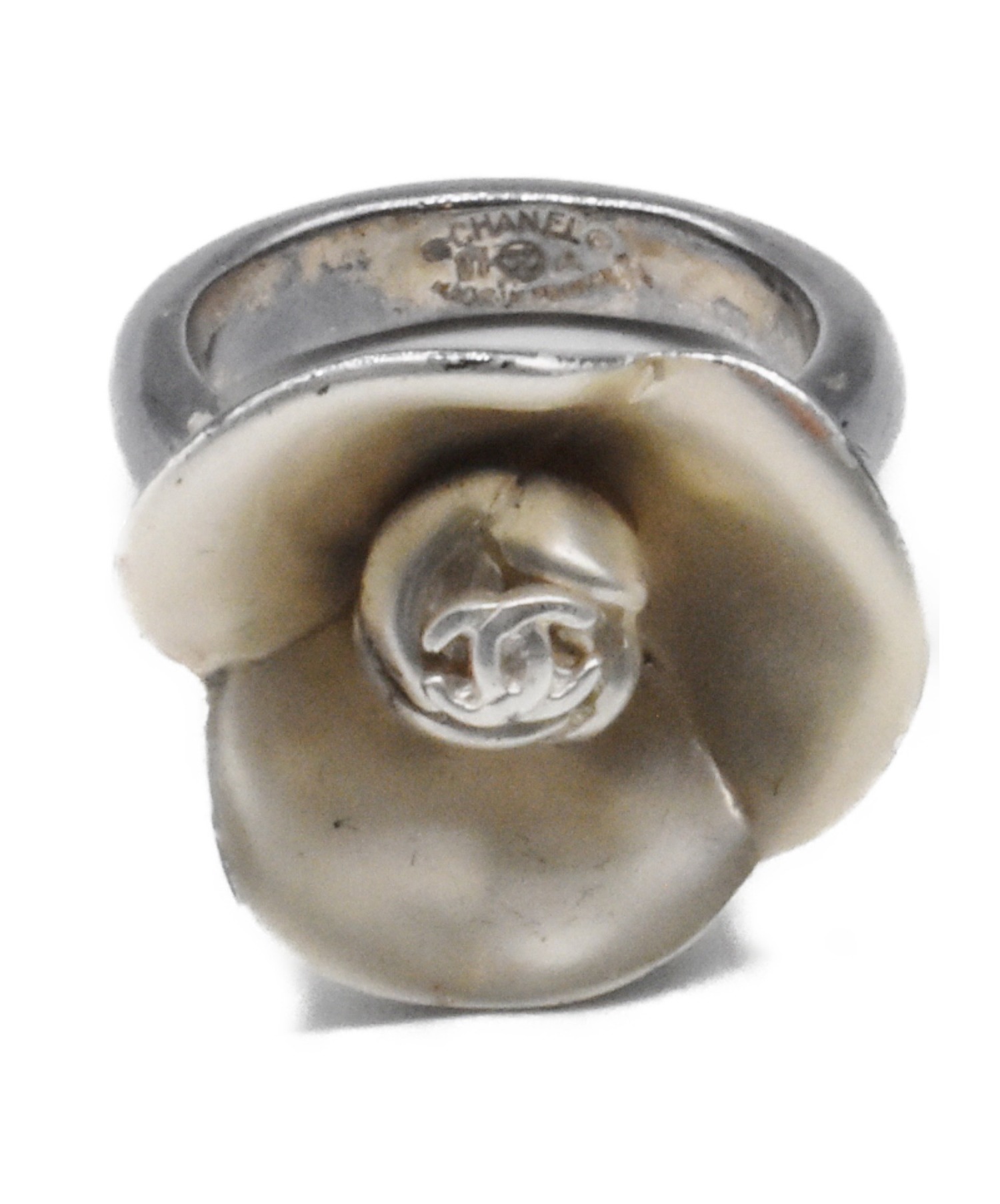 中古・古着通販】CHANEL (シャネル) カメリアリング シルバー サイズ 
