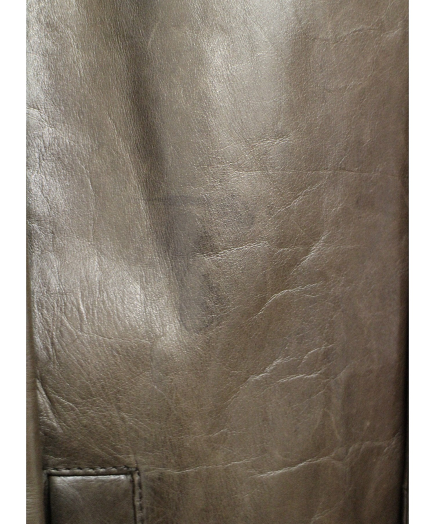 中古・古着通販】PRADA (プラダ) レザーカーコート ブラウン サイズ:48