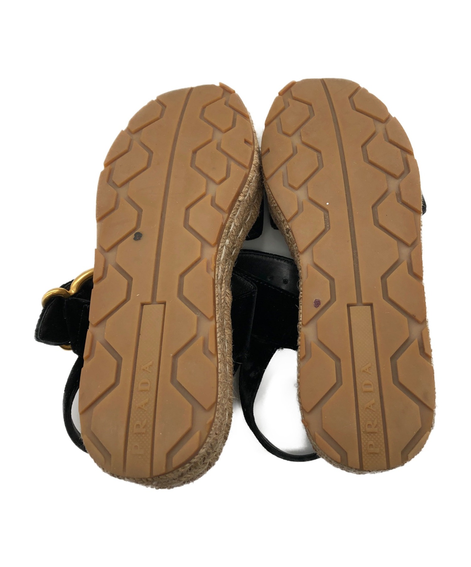 中古・古着通販】PRADA (プラダ) エスパドリーユサンダル ブラック