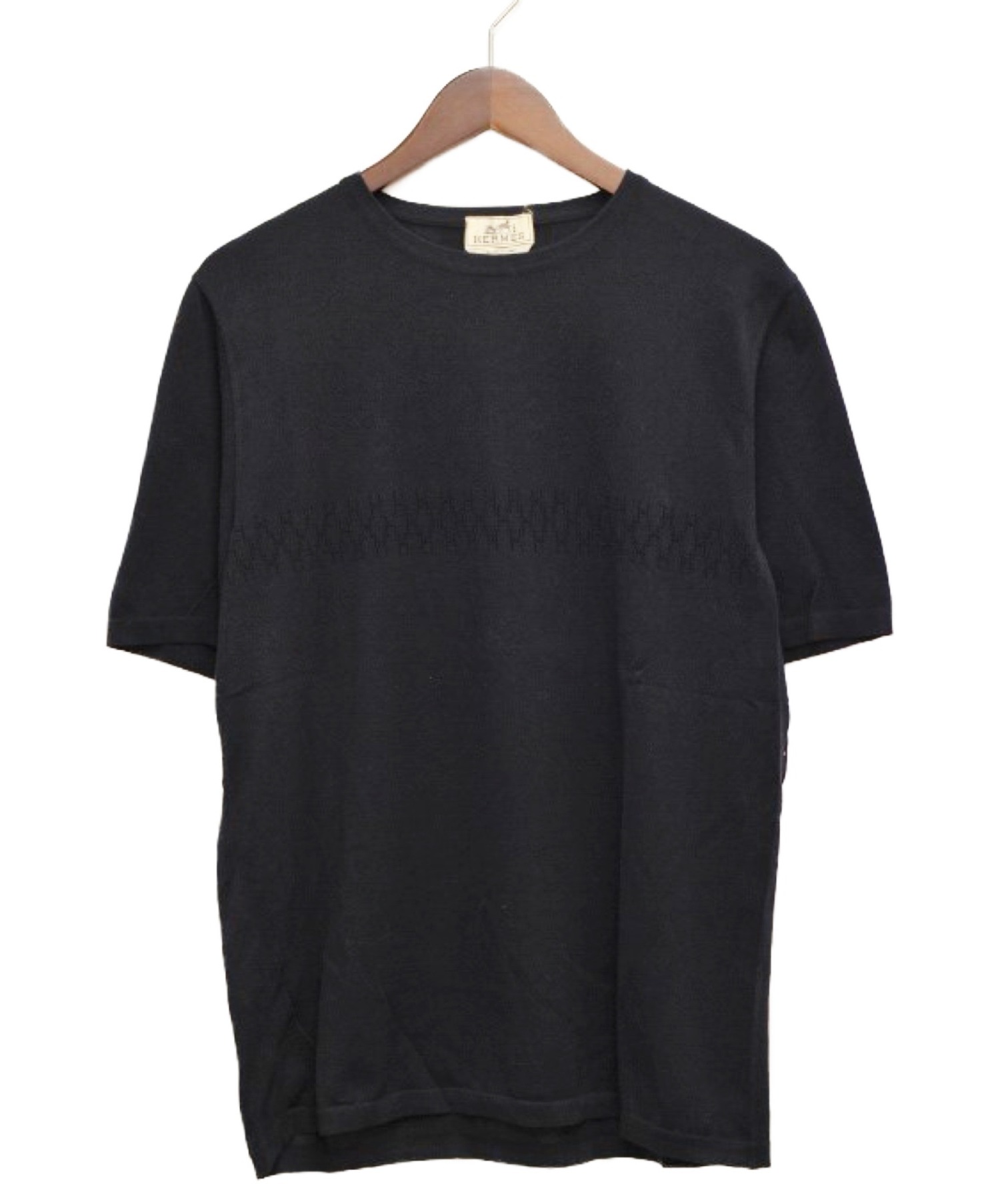 中古・古着通販】HERMES (エルメス) 半袖ニット ブラック サイズ:M