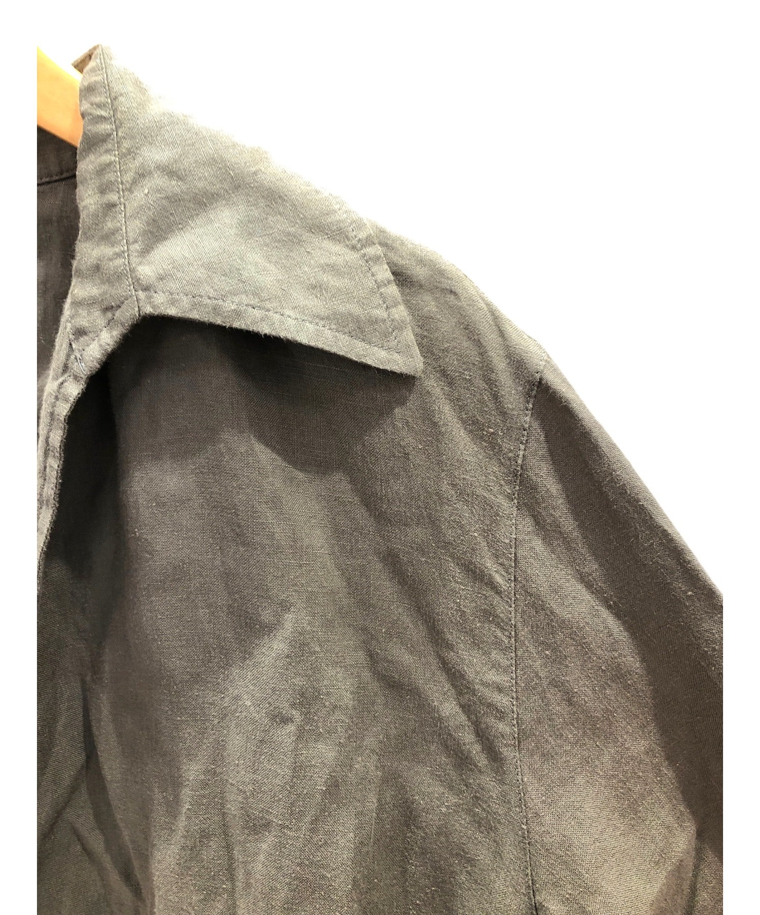 中古・古着通販】HERMES (エルメス) スキッパーシャツ カーキ サイズ 