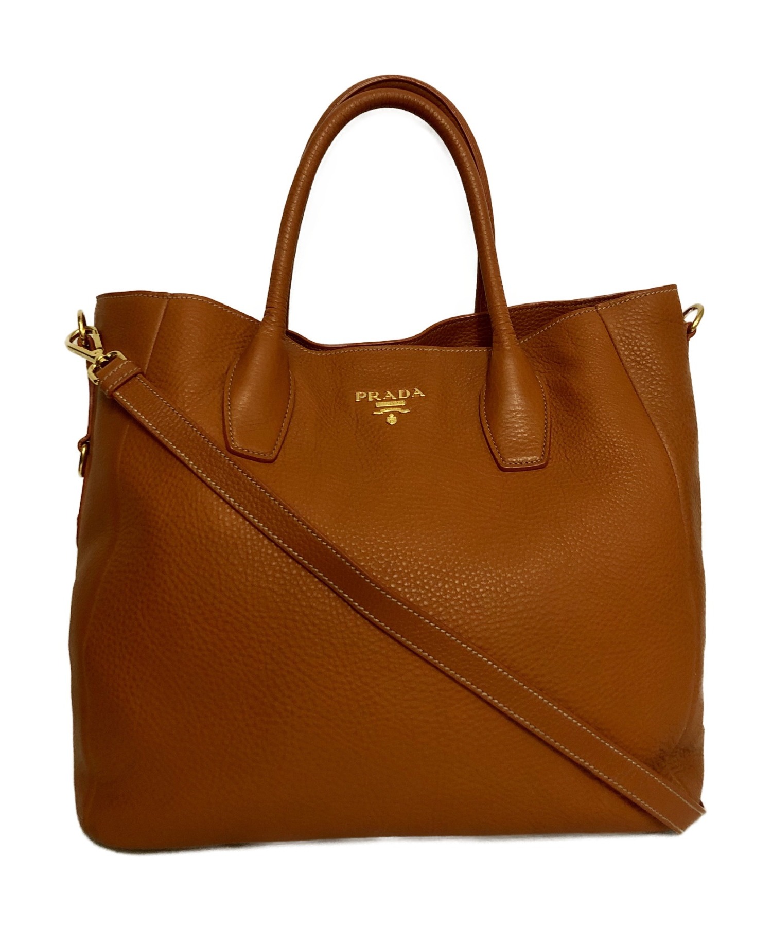 中古・古着通販】PRADA (プラダ) 2WAYトートバッグ オレンジ ヴィッ 