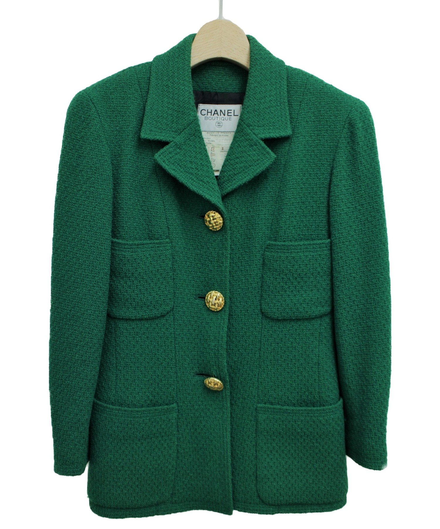 人気モデル✨CHANEL ヴィンテージ　ジャケット　グリーン　36 人気モデル✨CHANEL ヴィンテージ ジャケット グリーン 36 【公式通販】