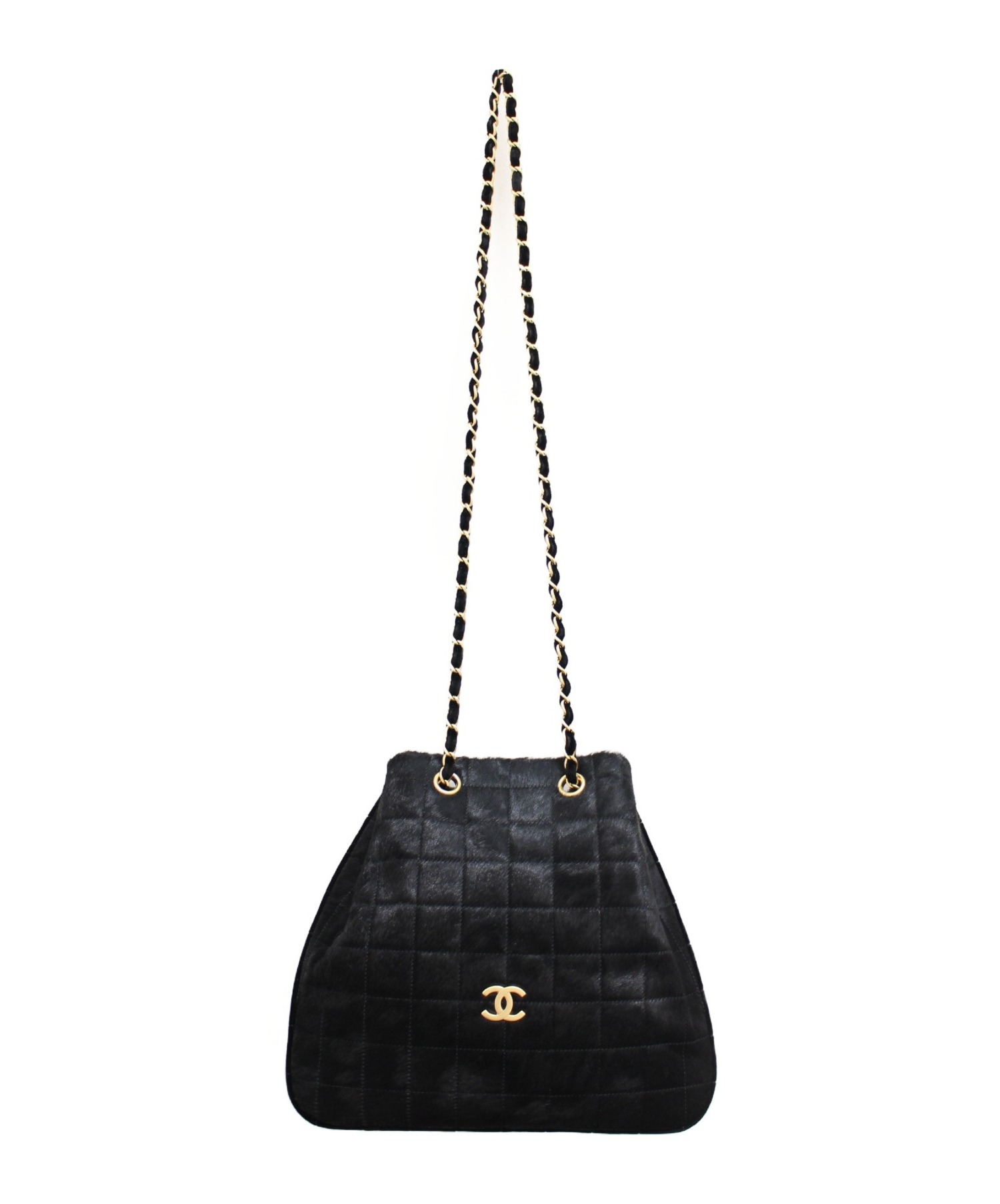 チョコバー ショルダーバッグ ブラック ハラコ CHANEL(シャネル 
