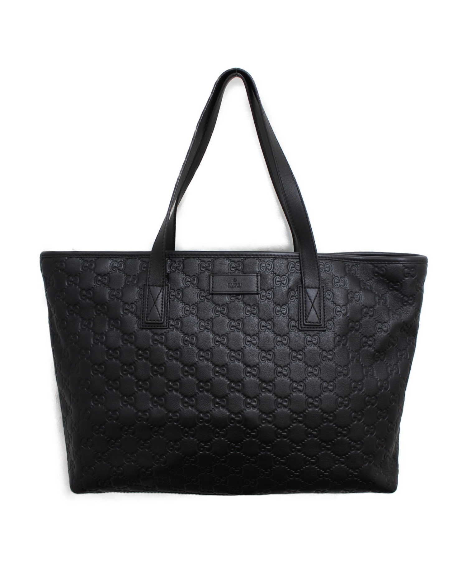 今日のみの価格GUCCI トートバッグ ブラック 中古・古着通販】GUCCI (グッチ) グッチシマ レザートートバッグ