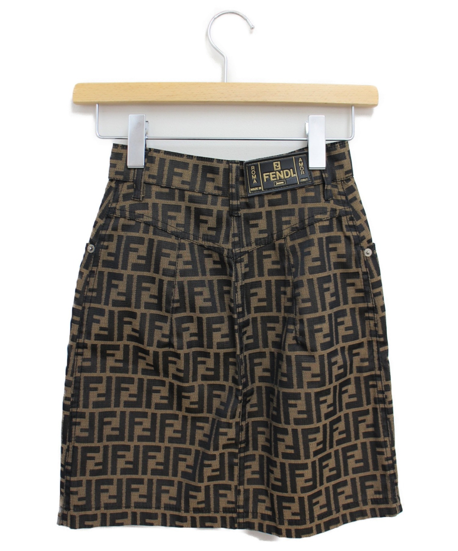 中古・古着通販】FENDI (フェンディ) ズッカ柄スカート ブラウン