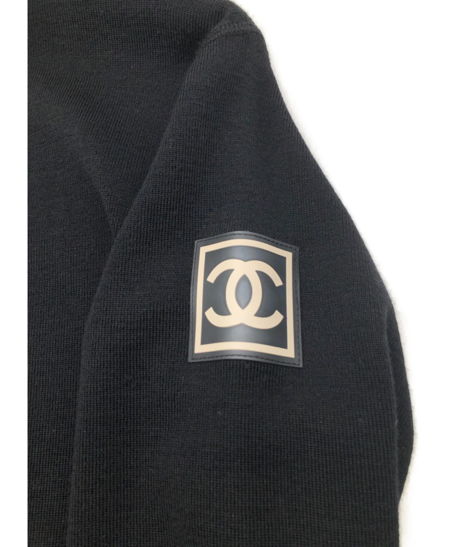 シャネルニットパーカー 中古・古着通販】CHANEL (シャネル) ニットパーカー ブラック サイズ