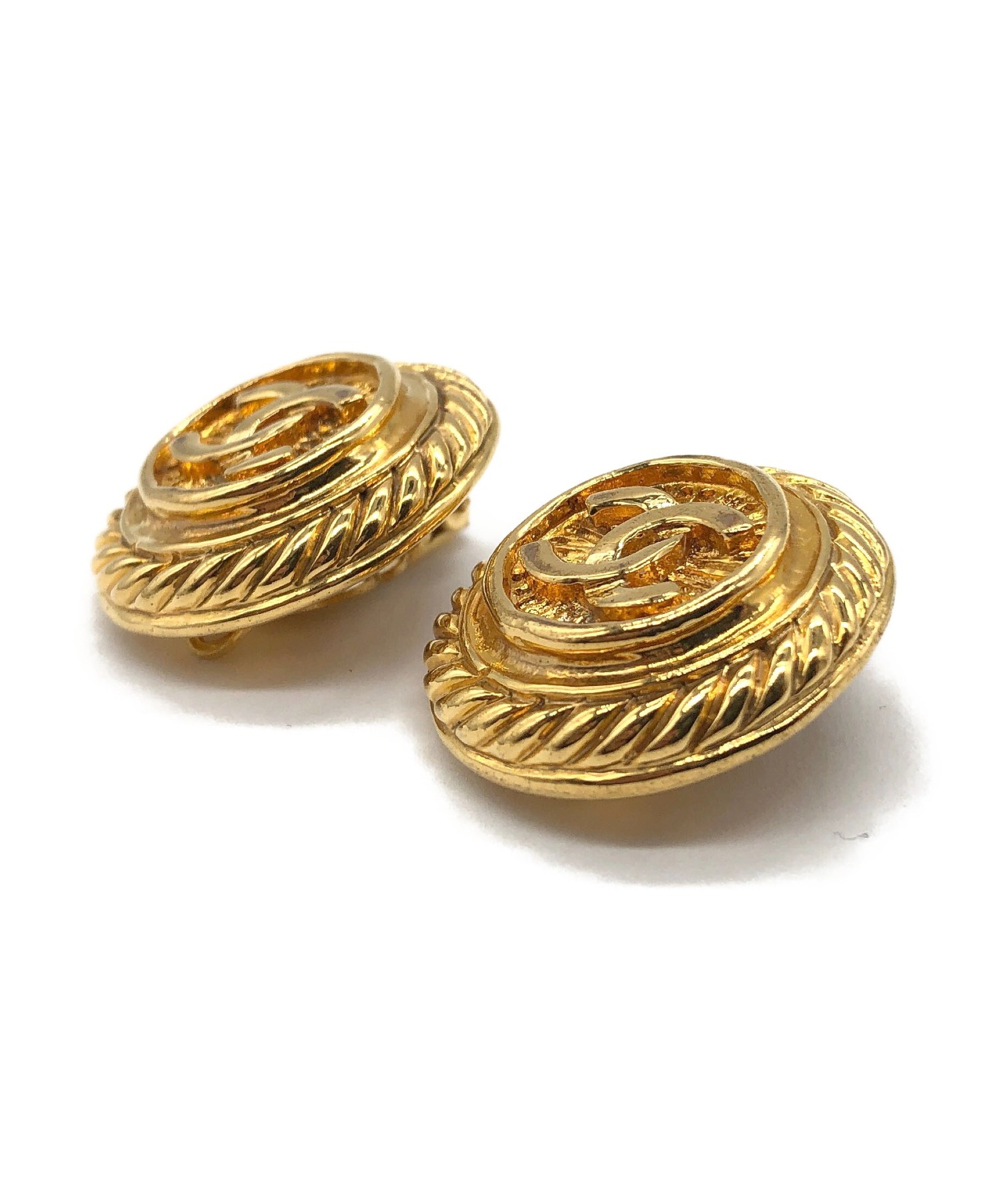 中古・古着通販】CHANEL (シャネル) ヴィンテージイヤリング ゴールド 