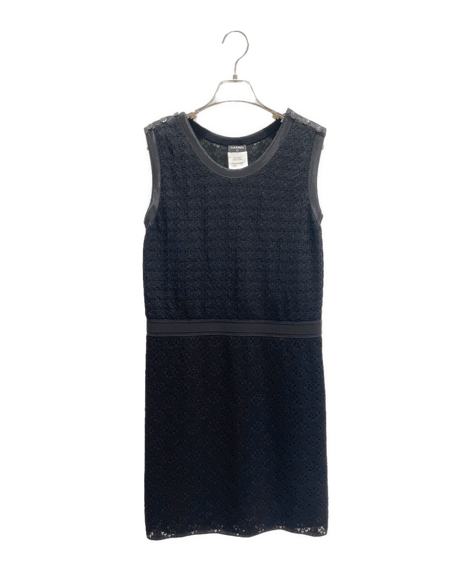 【未使用級】CHANELシャネル　ノースリーブニットワンピース 中古・古着通販】CHANEL (シャネル) シルクニットワンピース ブラック