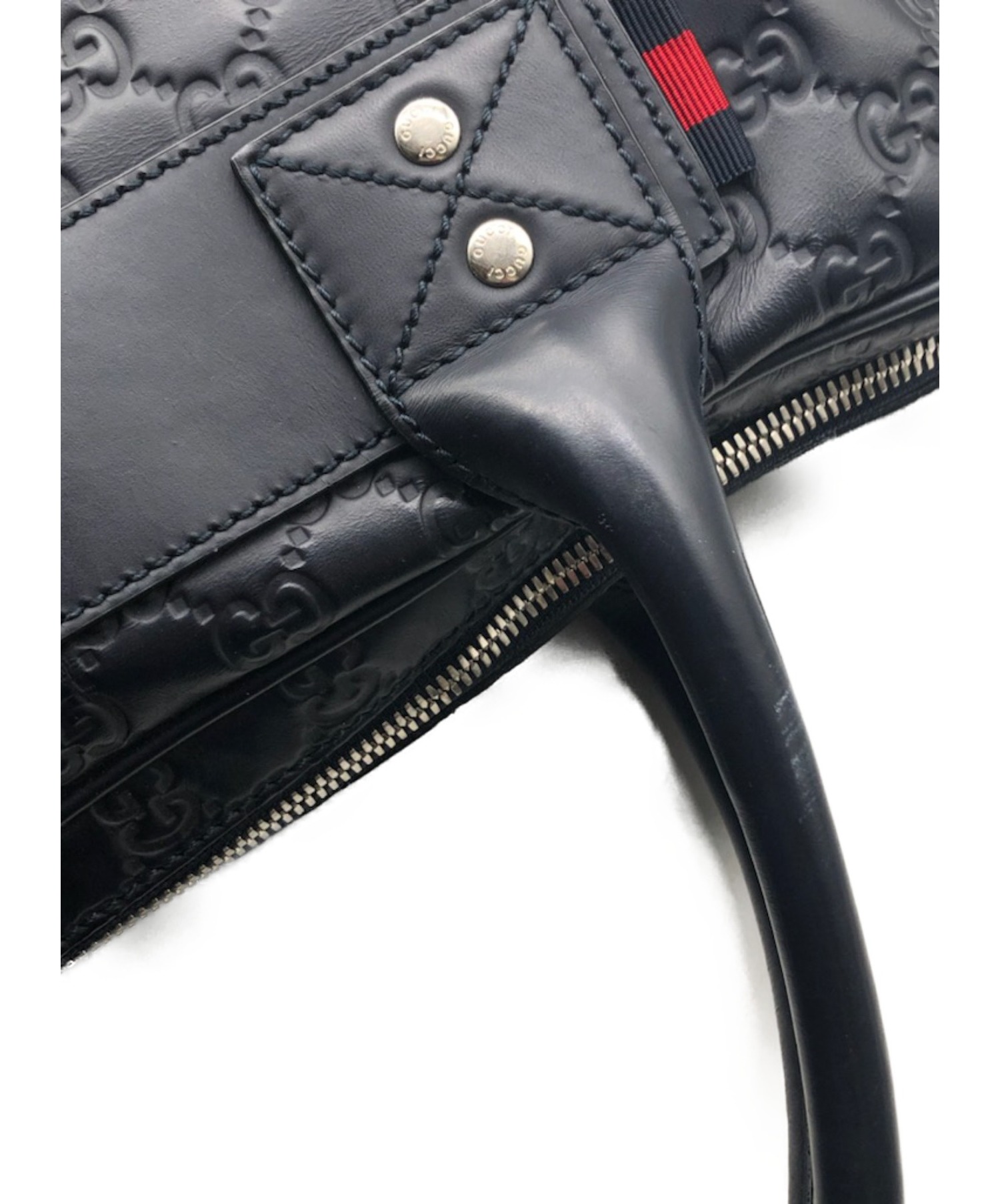 美品　GUCCI グッチ　ブリーフケース　2way GG柄　シマ　ブラック　革 中古・古着通販】GUCCI (グッチ) グッチシマ 2WAYブリーフケース