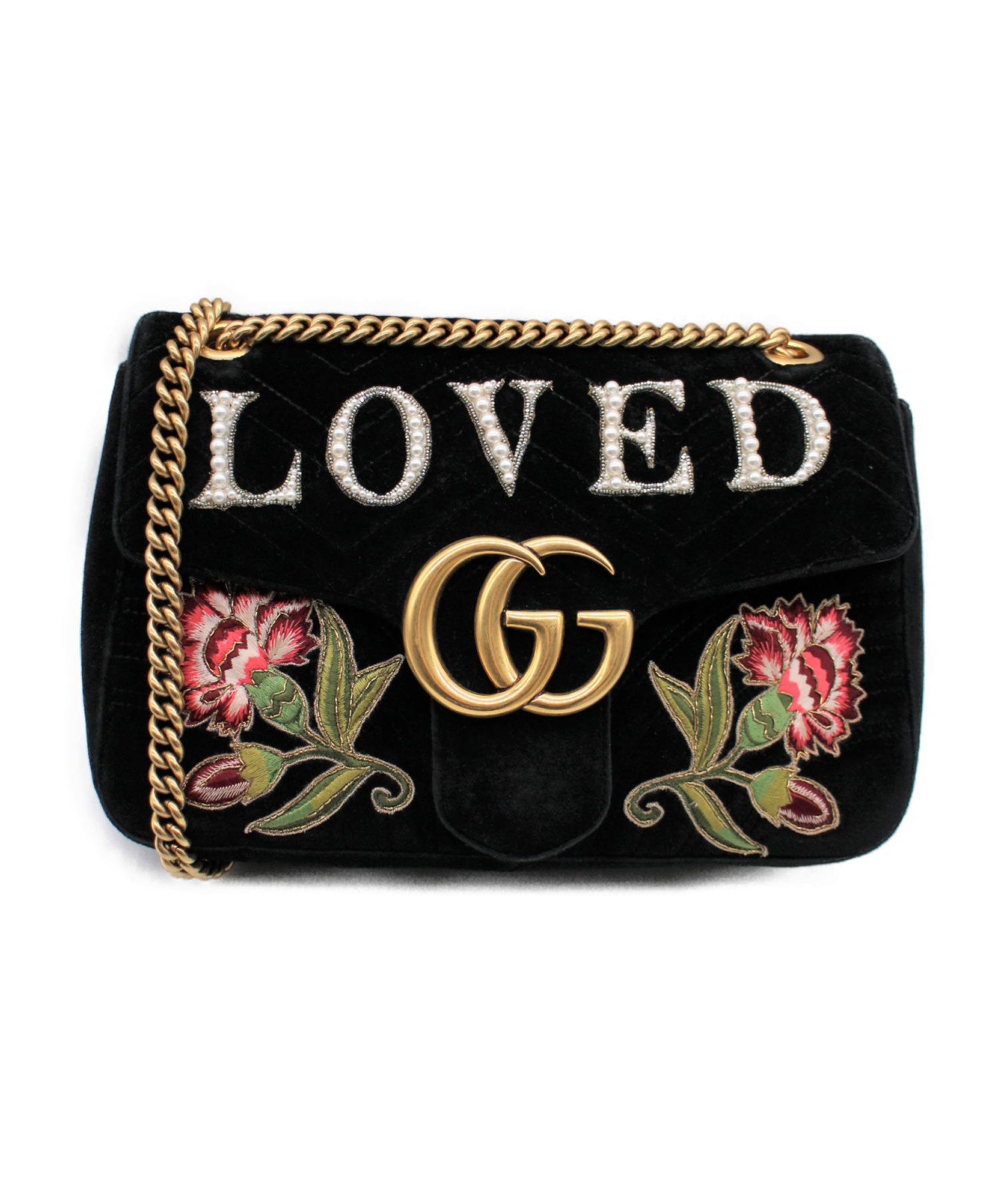 中古・古着通販】GUCCI (グッチ) GGマーモントチェーンショルダー 